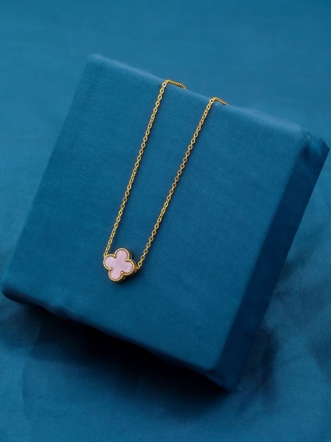 SZN Gold-Plated Clover Shaped Pendant Chain-image-2