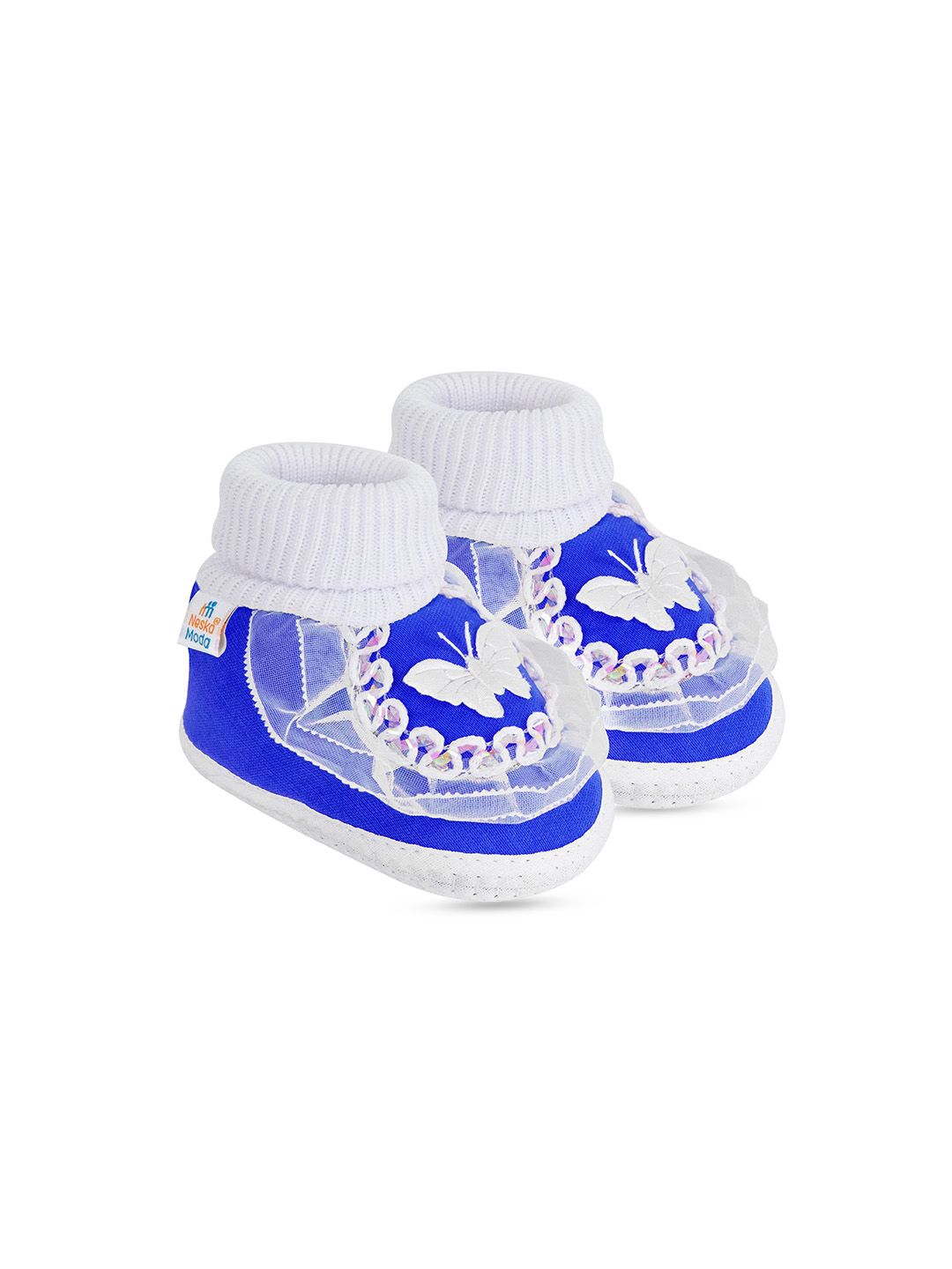 NESKA MODA Kids Frill Slip On Cotton Booties-picture-34
