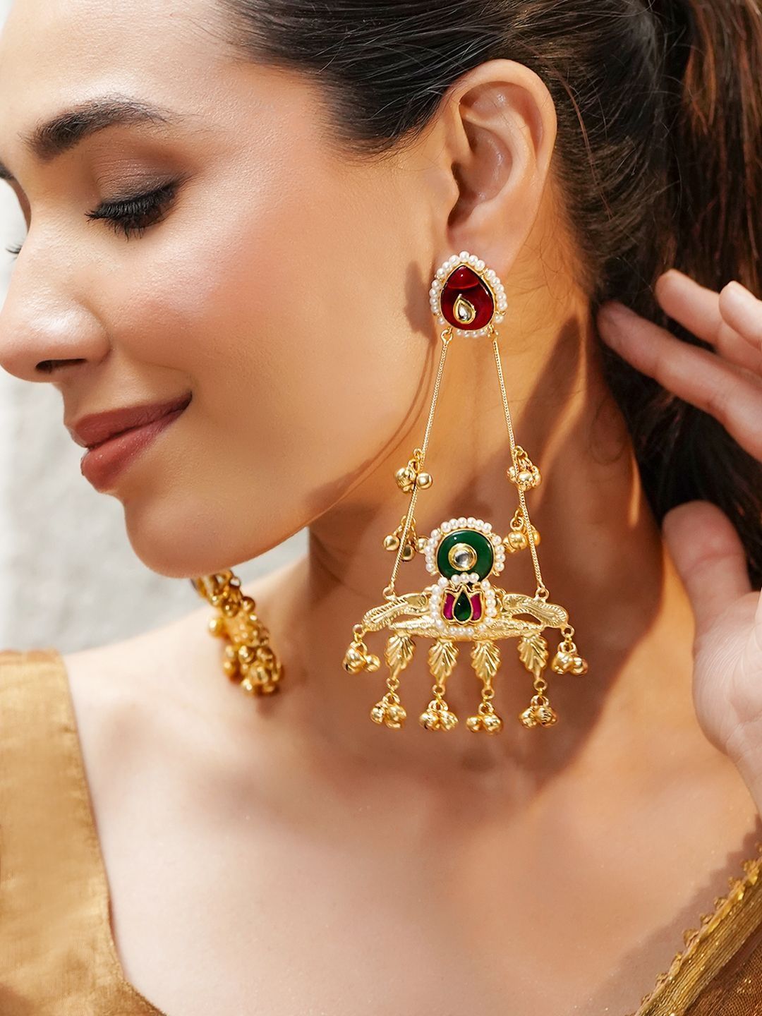 Rubans Leaf Shaped Drop Earrings-picture-36