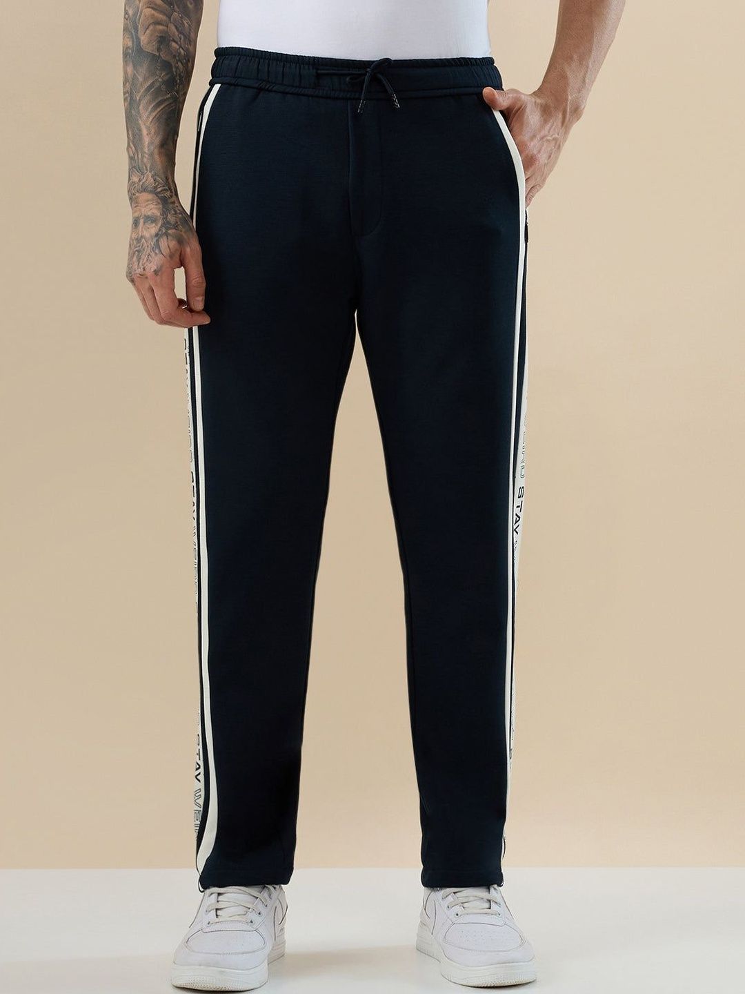 Status Quo Men Side Striped Mid-Rise Track Pants-picture-38