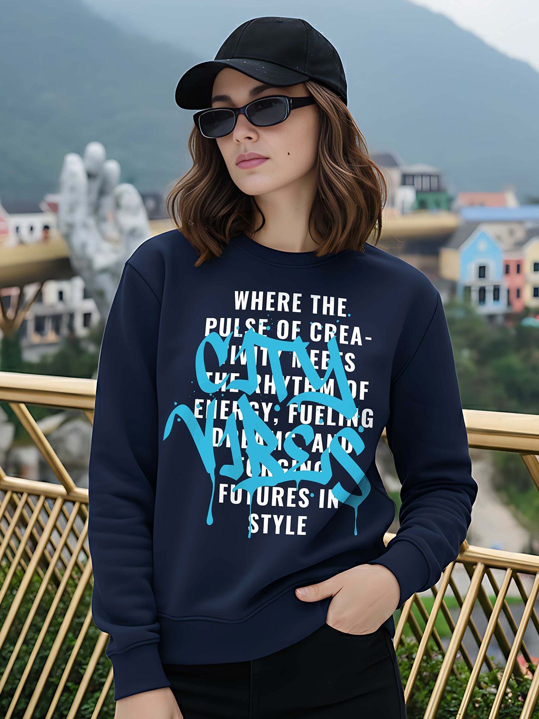 Moda Rapido Women Printed Round Neck Regular Fit long sleeves Sweatshirt-picture-34