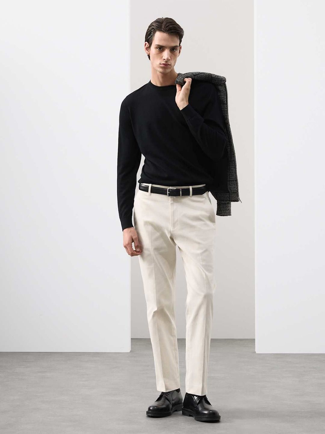 Marks & Spencer Men Round Neck Long Sleeves Woollen Pullover-picture-34