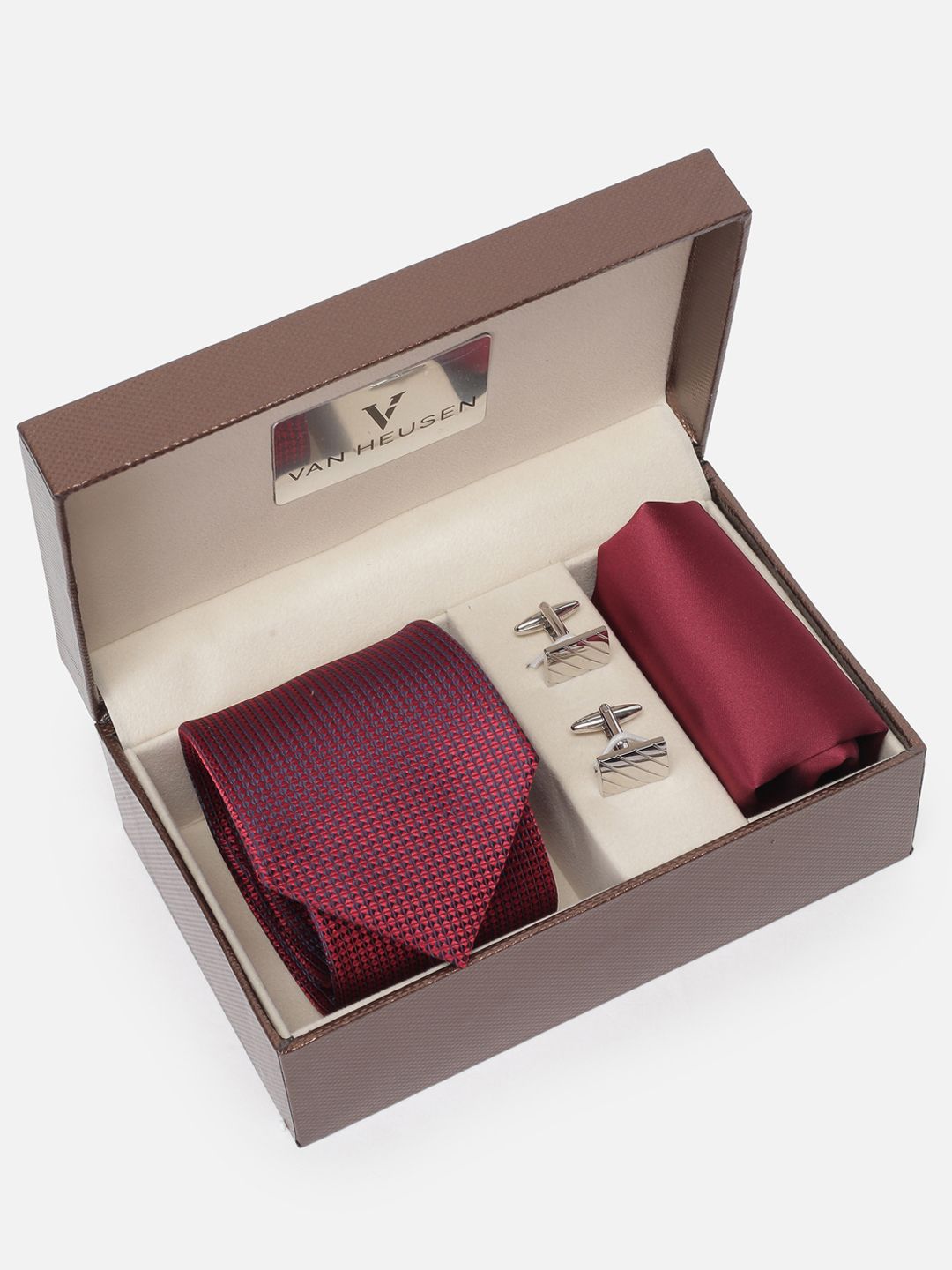 Van Heusen Men Party Tie Pocket Square And Cufflink-picture-53