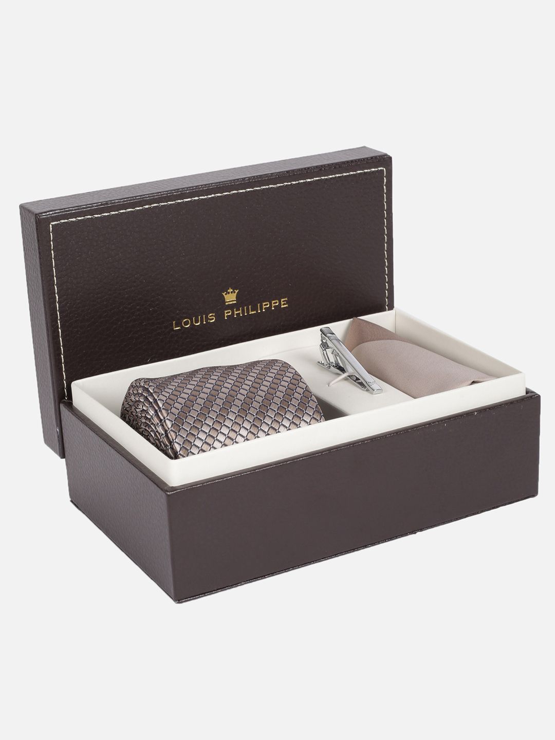 Louis Philippe Men Embroidered Tie Pocket Square And Cufflink Accessory Gift Set-picture-27