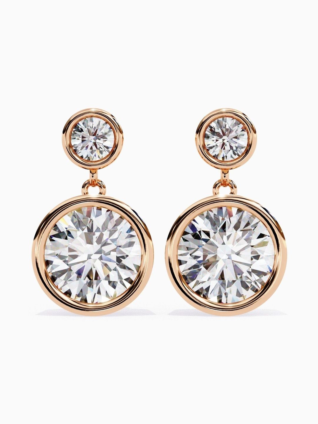 VALANOVA 925 Sterling Silver Plated Rose Gold Diamond Studded Earrings 1.34 gm-image-40