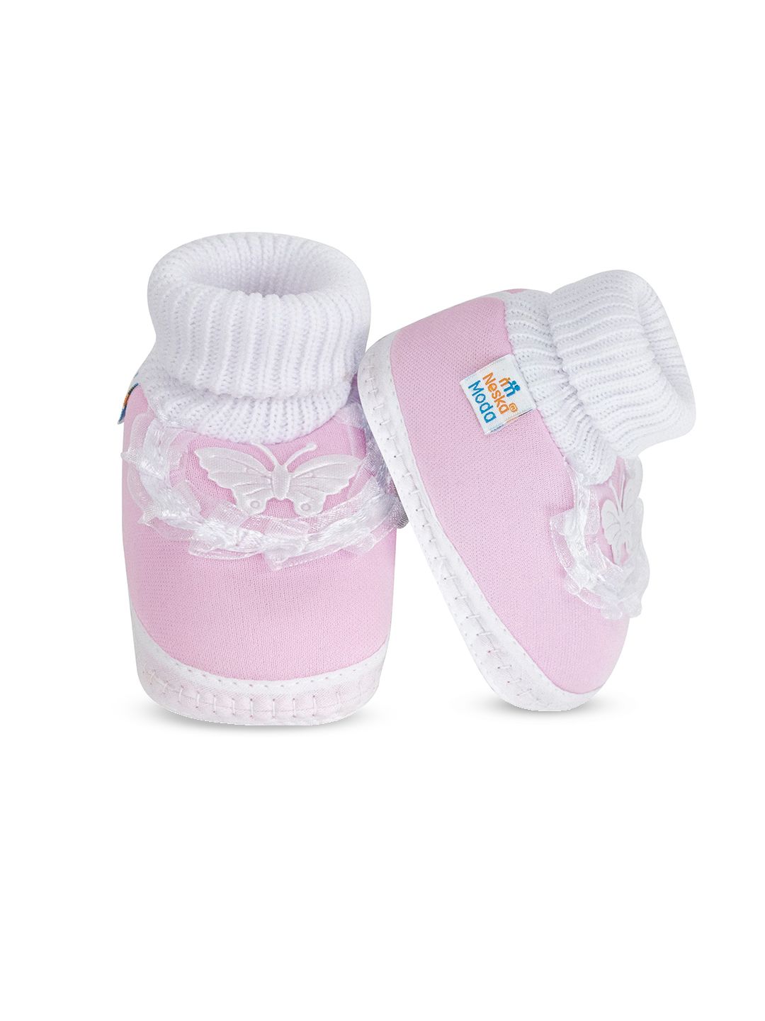 NESKA MODA Girls Butterfly Slip On Cotton Booties-picture-28