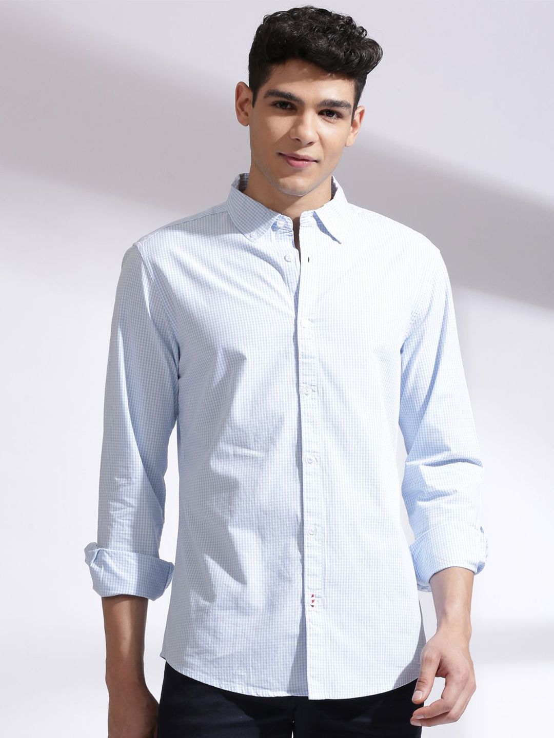 INVICTUS Men Standard Slim Fit Micro Checks Checked Casual Shirt-picture-28