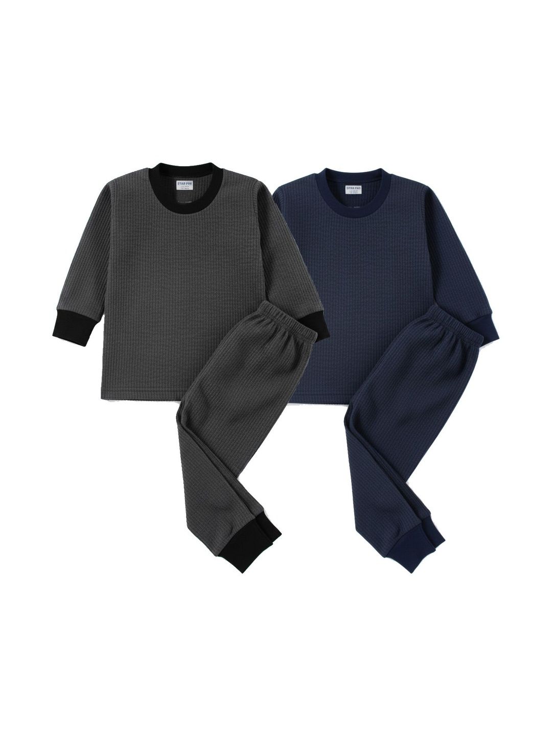 STARFOX Boys Pack Of 2 Striped Round Neck Full Sleeve Cotton Thermal Set-picture-26