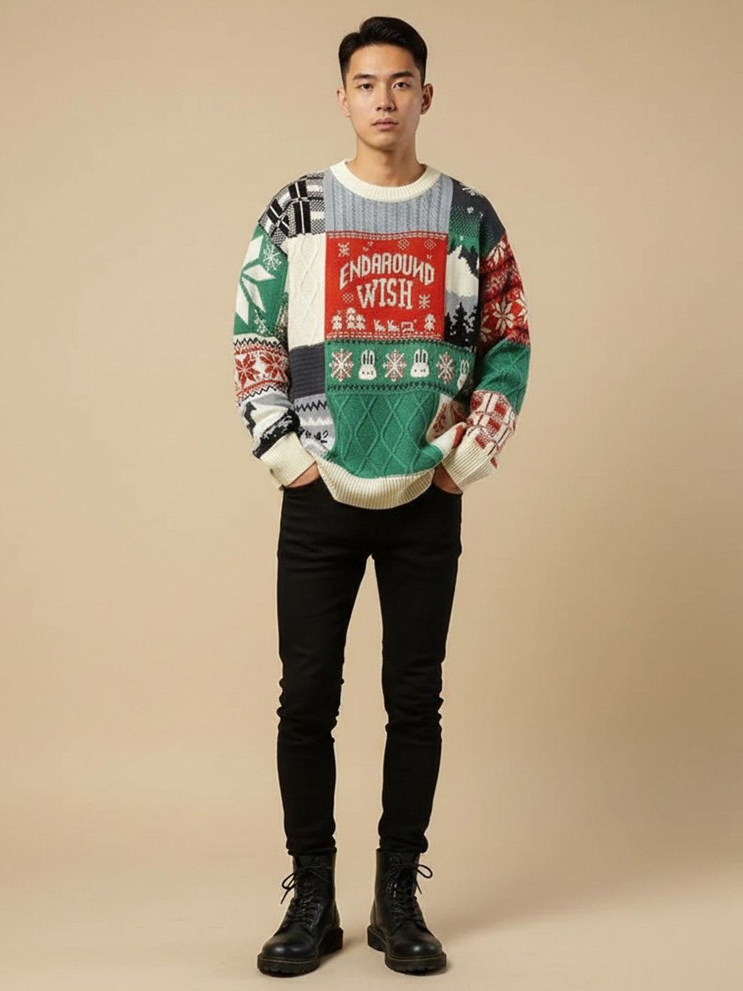 Mast & Harbour Men Fair Isle Printed Pullover-picture-14