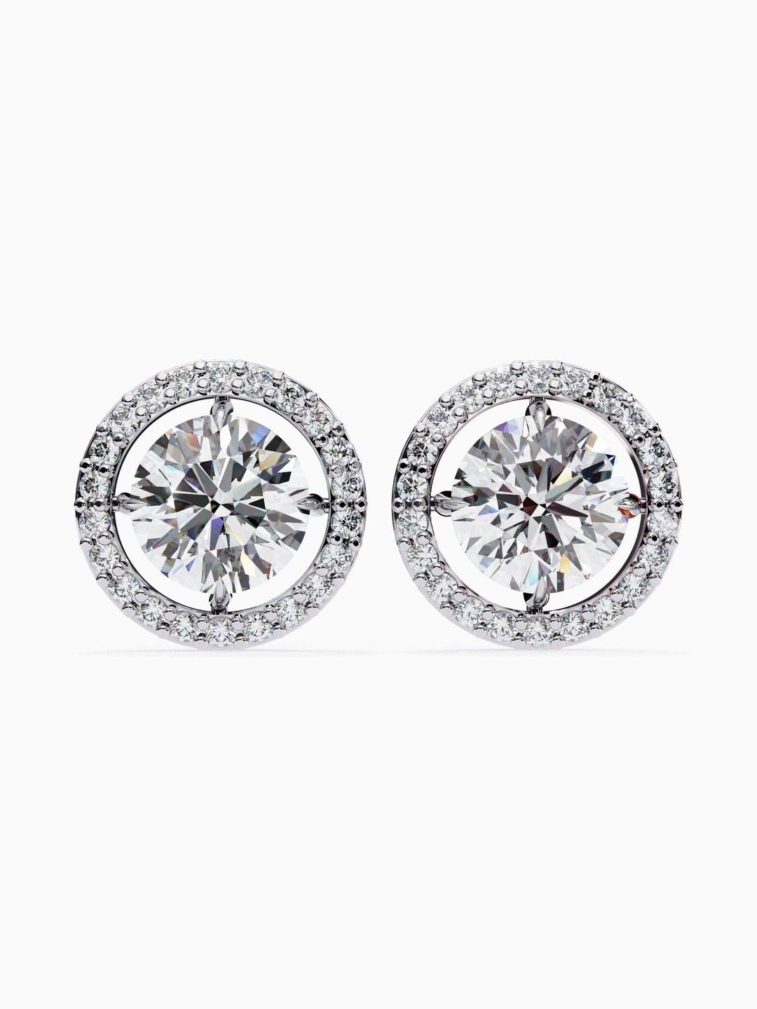 VALANOVA 925 Sterling Silver Plated Diamond Earrings -0.98 gm-image-1