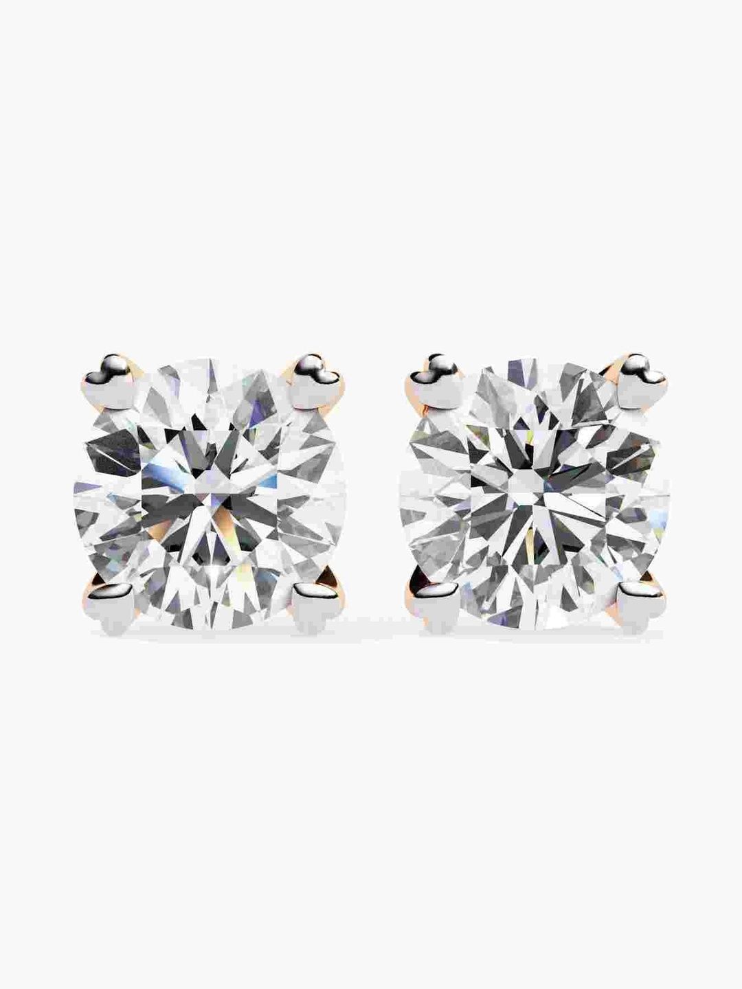 VALANOVA 925 Sterling Silver Plated Rose Gold Diamond Studded Earrings 1.33 gm-image-39