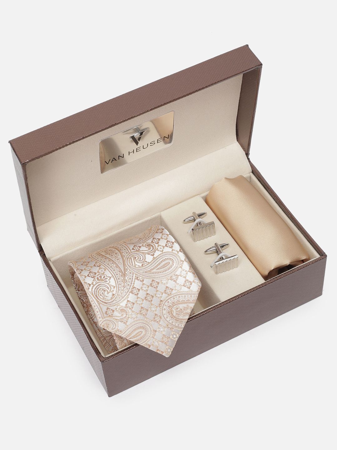 Van Heusen Men Party Tie Pocket Square And Cufflink Accessory Gift Set-picture-21