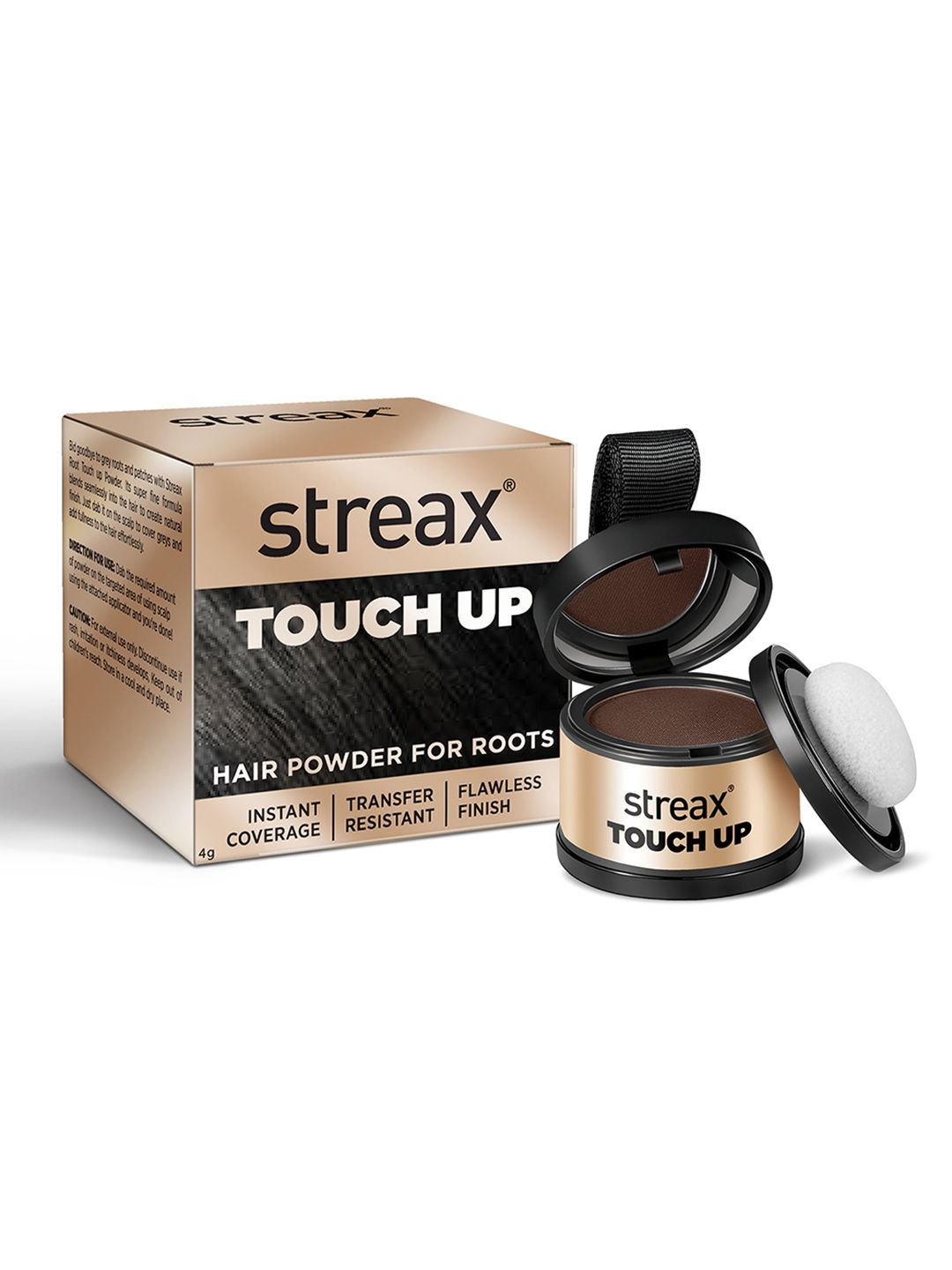 Streax Touch Up Transfer Resistant Flawless Finish Hair Root Powder 4 g - Brown-picture-22