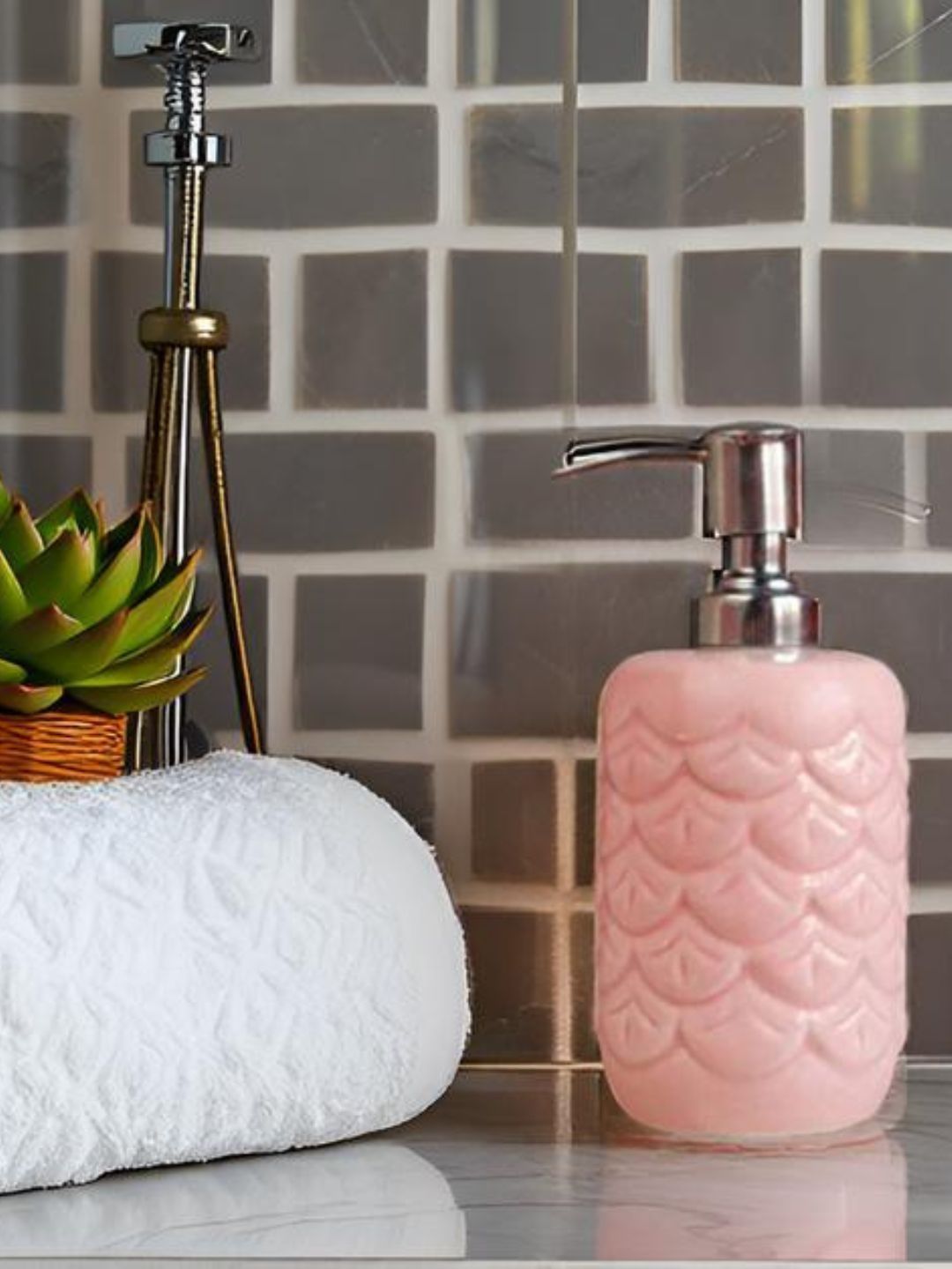 Kraftlik Handicraft Unisex Textured Ceramic Soap Dispenser-picture-51
