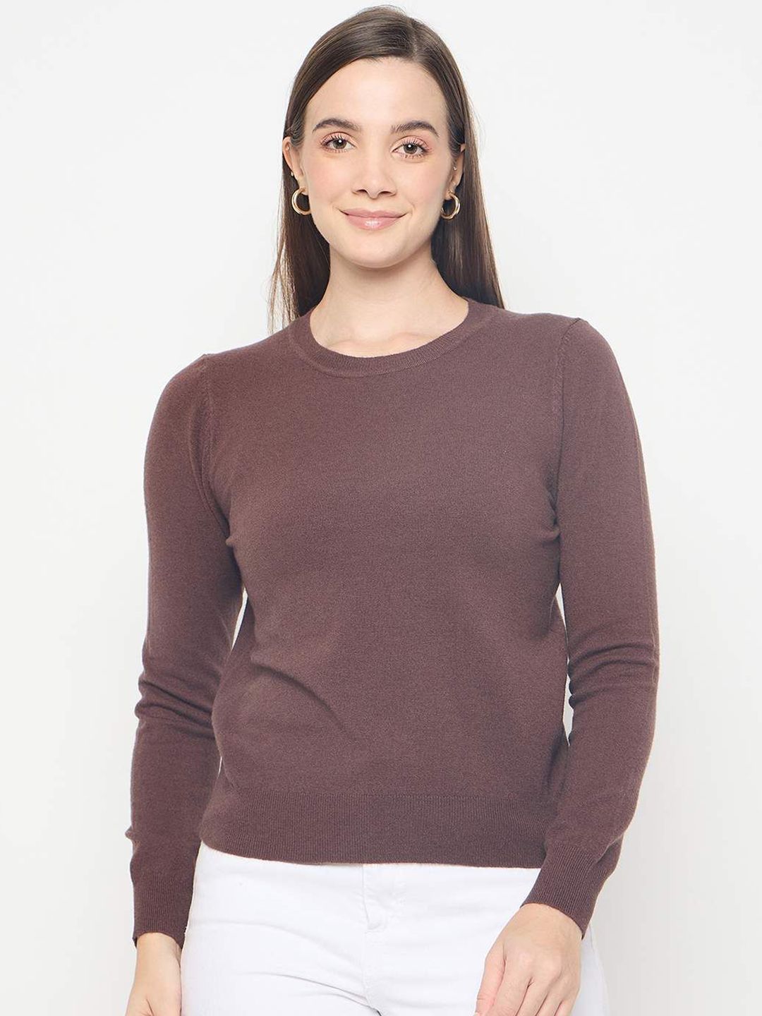 Madame Women Round Neck Long Sleeves Pullover-picture-32