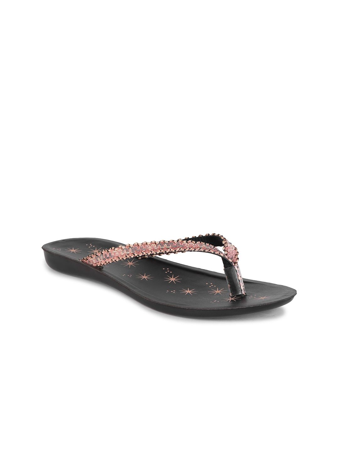 PENNEN Women Textured Lightweight Open Toe Flats-image-42