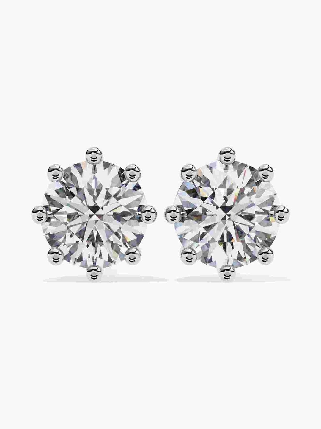 VALANOVA 925 Sterling Silver Plated Diamond Earrings 1.4 gm-image-2