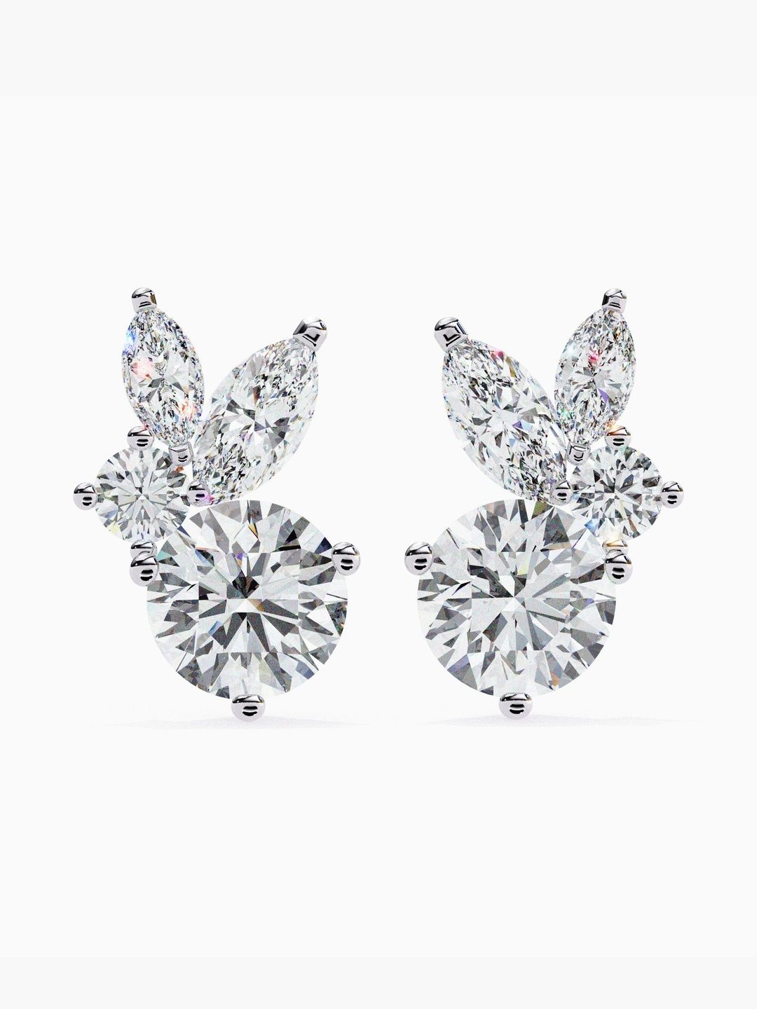 VALANOVA 925 Sterling Silver Plated Gold Diamond Studded Earrings 1.09 gm-image-34