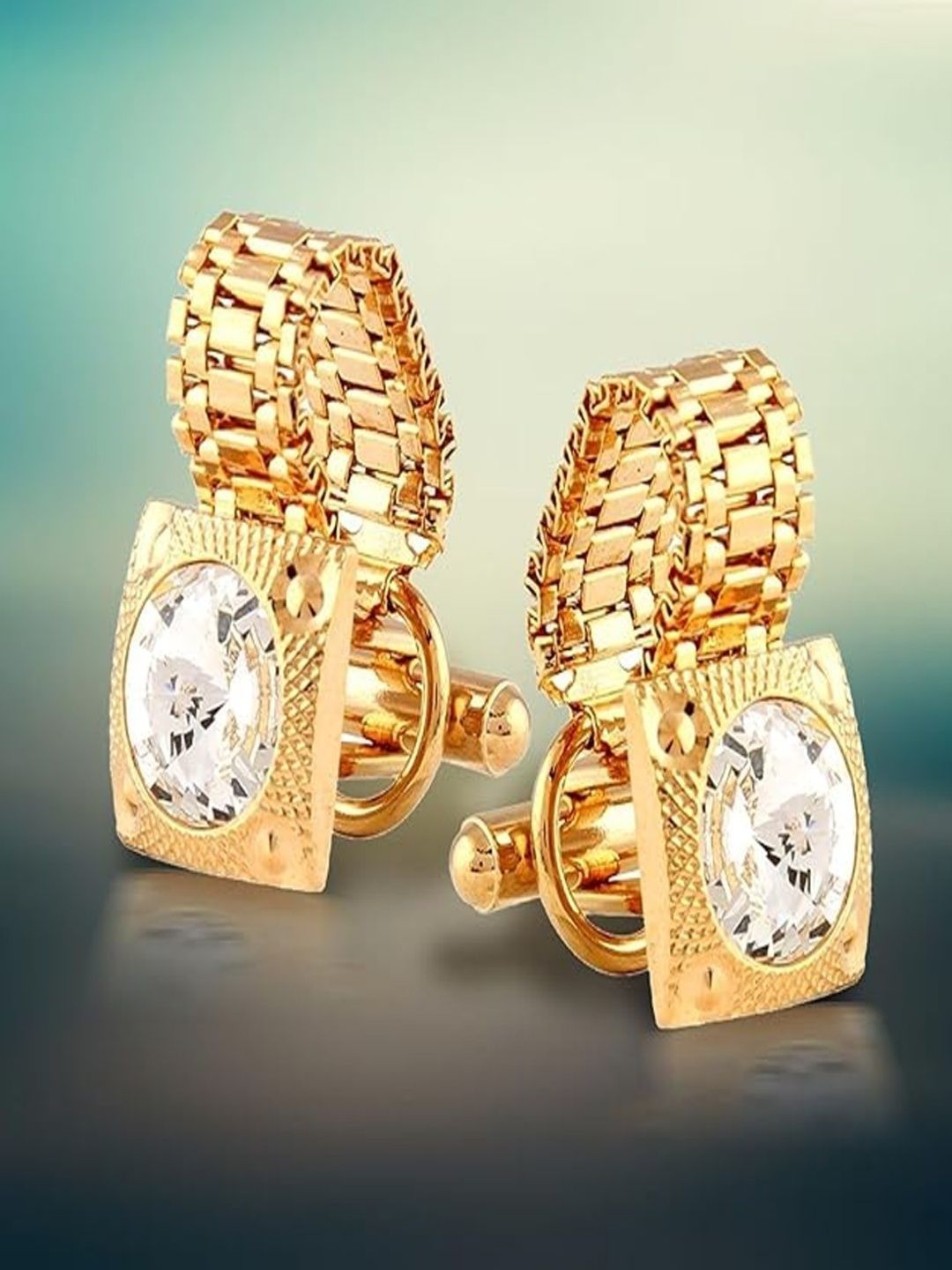 Curren Men Gold-Plated Embellished Square Cufflink-picture-23