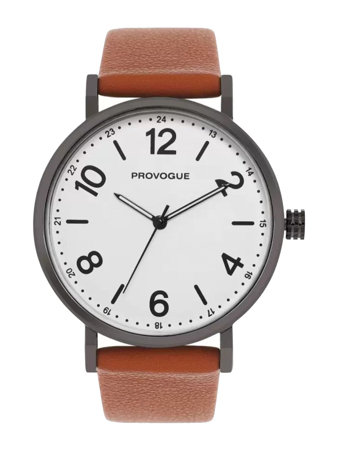 Provogue Men Brass Dial & Leather Straps Analogue Watch SK-PG-4063-WYT-BRWN-image-20