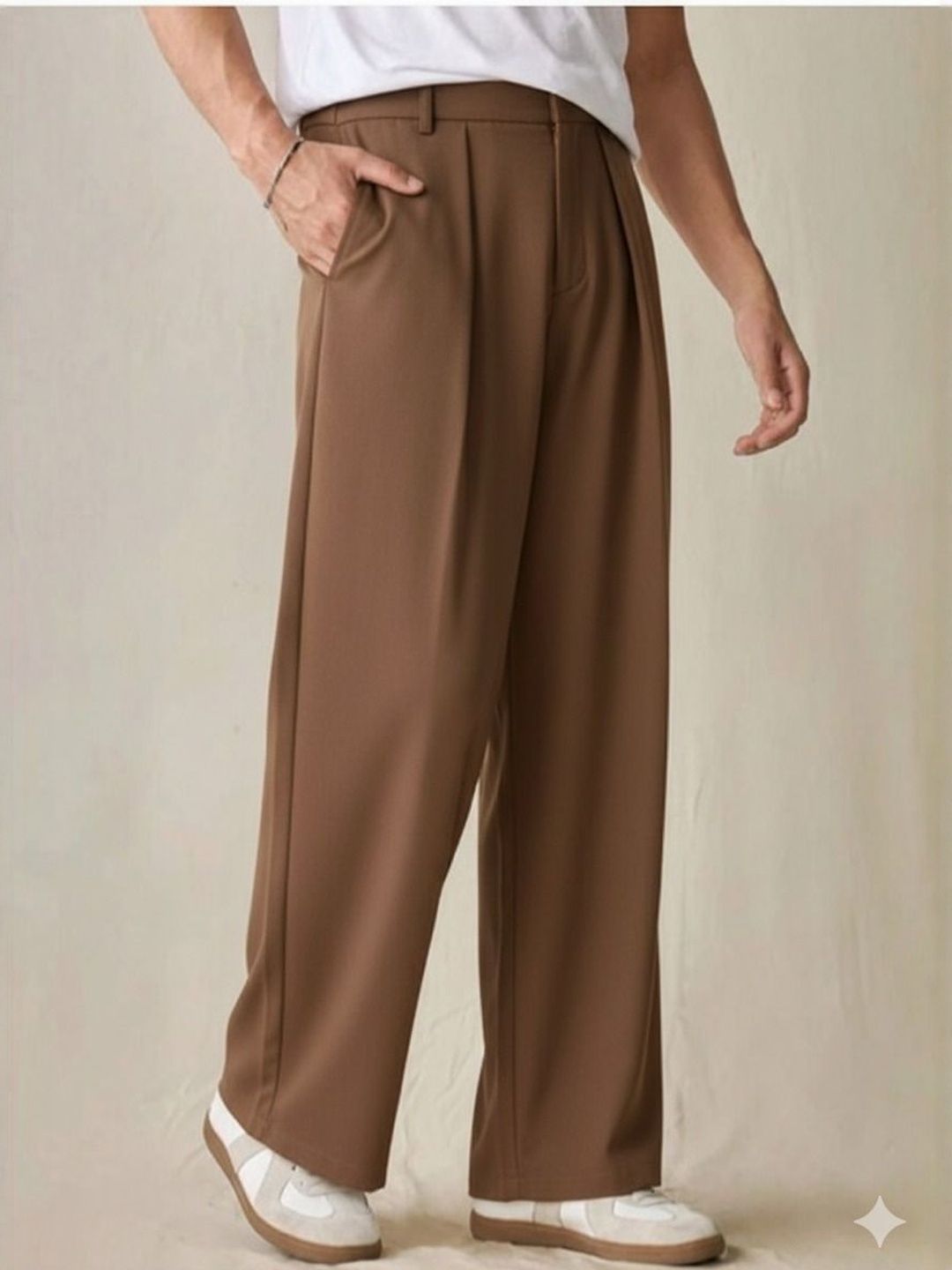 Next One Men Smart Straight Fit Easy Wash Pleated Trousers-picture-45