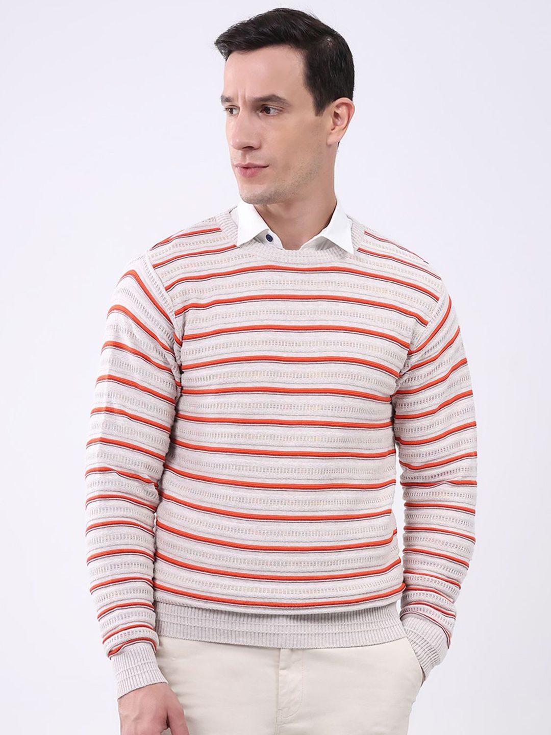 Monte Carlo Men Striped Round Neck Full Sleeve Pullover-picture-10