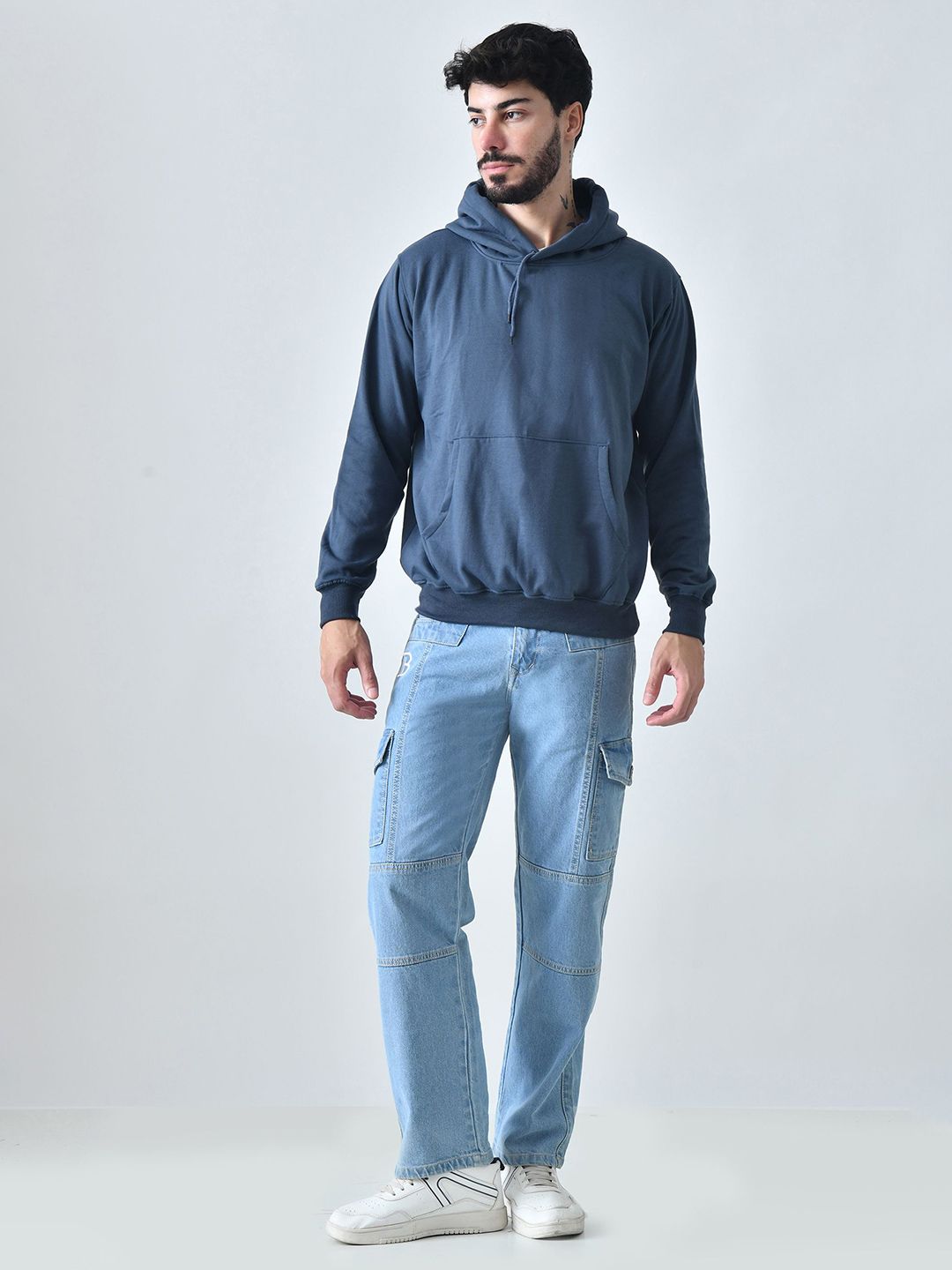 BAESD Men Long Sleeves Hooded Ribbed Hemline Sweatshirt-image-18