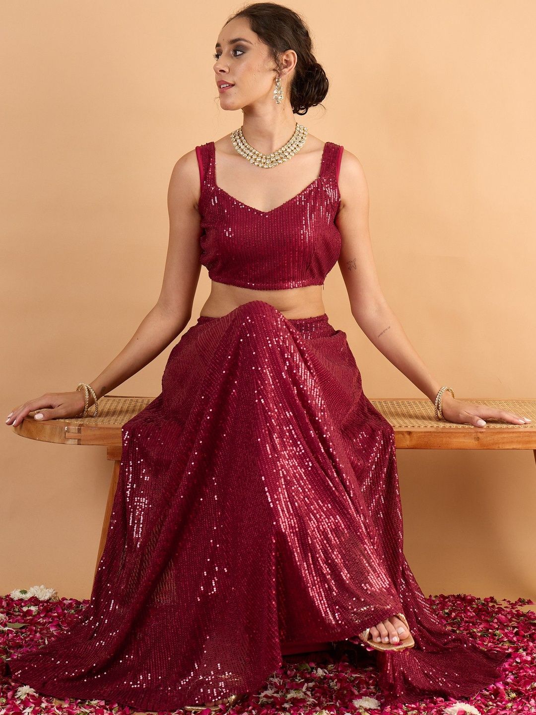 Shae by SASSAFRAS Embellished Sequinned Ready To Wear Lehenga & Choli