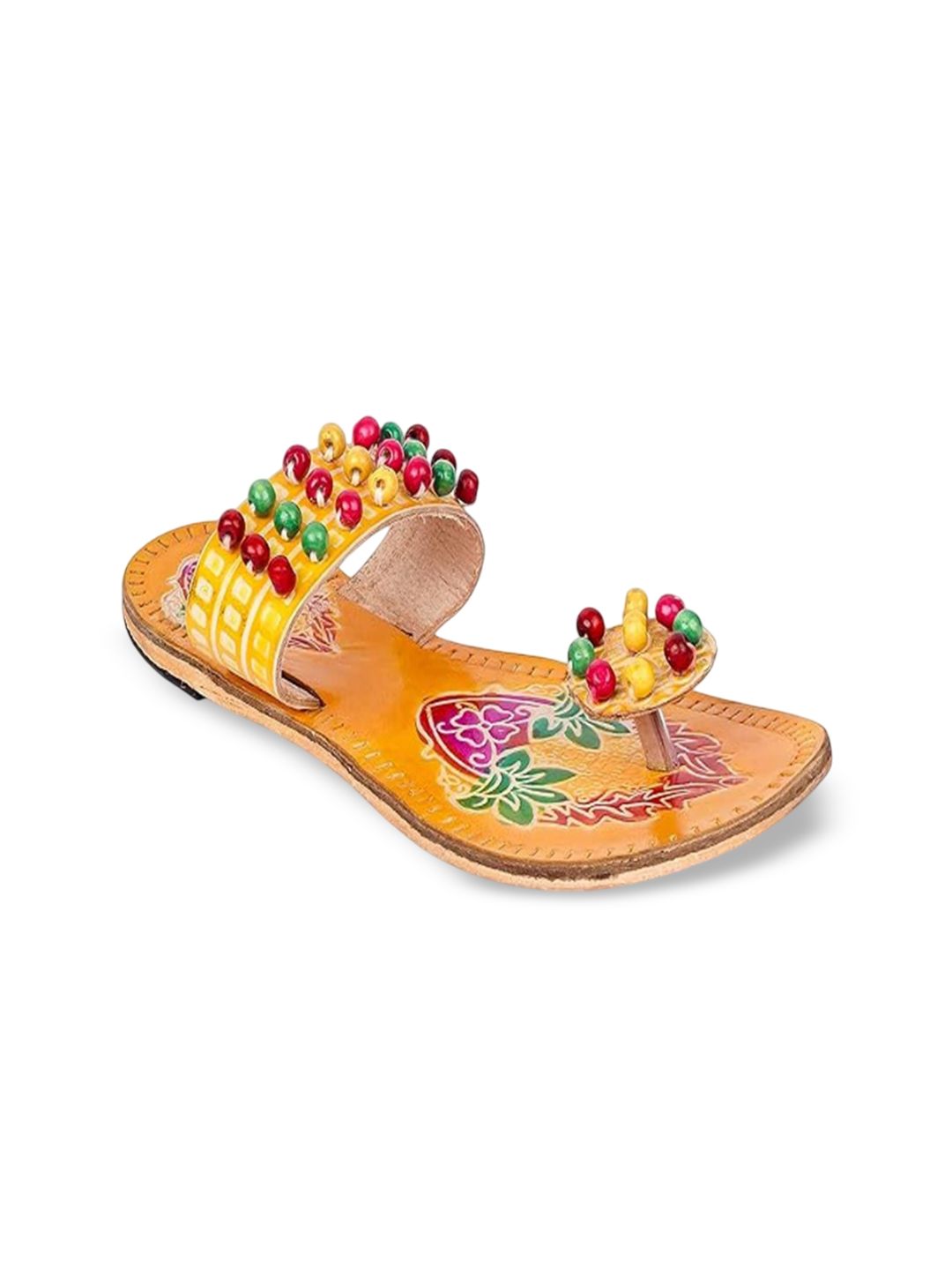 STYLE SOCIO FASHIONS Women Embellished One Toe Flats with Ethnic - Embellished-image-34