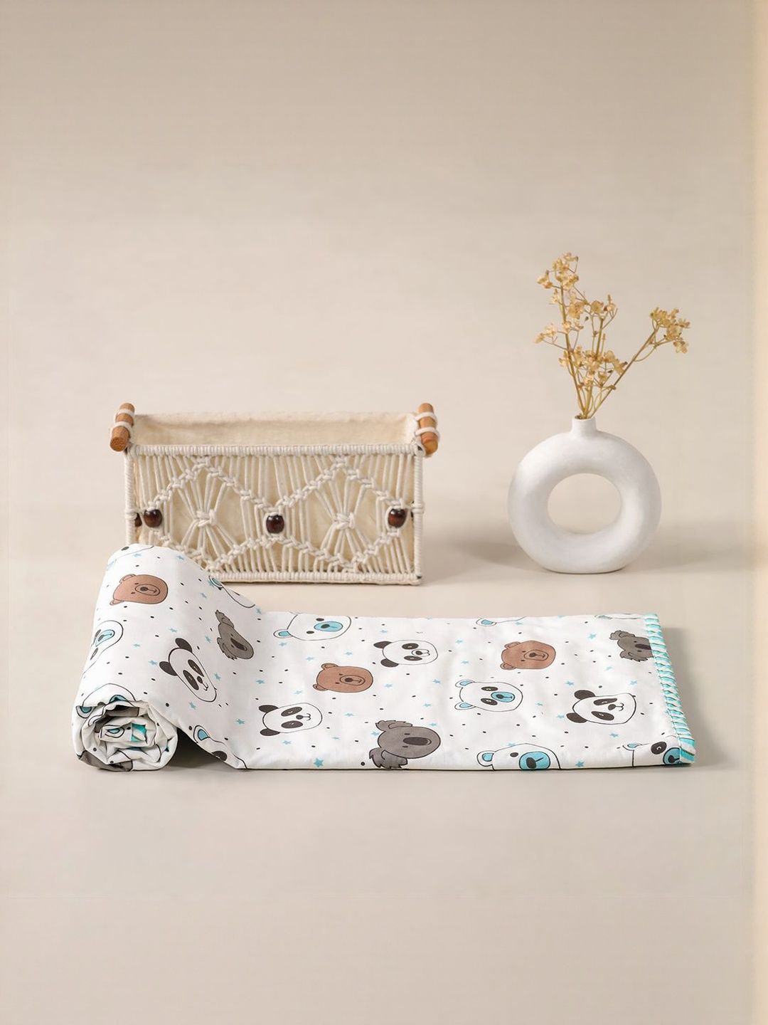 HOMEMONDE Kids White & Blue Cartoon Characters AC Room 150 GSM Cotton Reversible Dohar-image-31