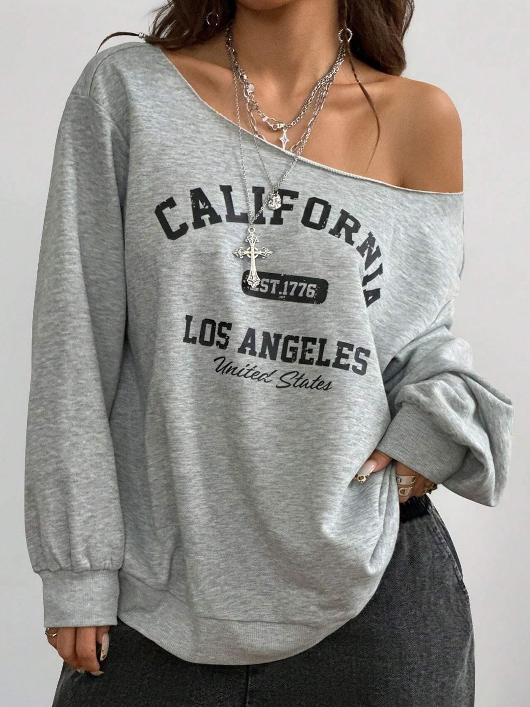 SXV STYLE Women Printed Pullover Oversized Sweatshirt-picture-28