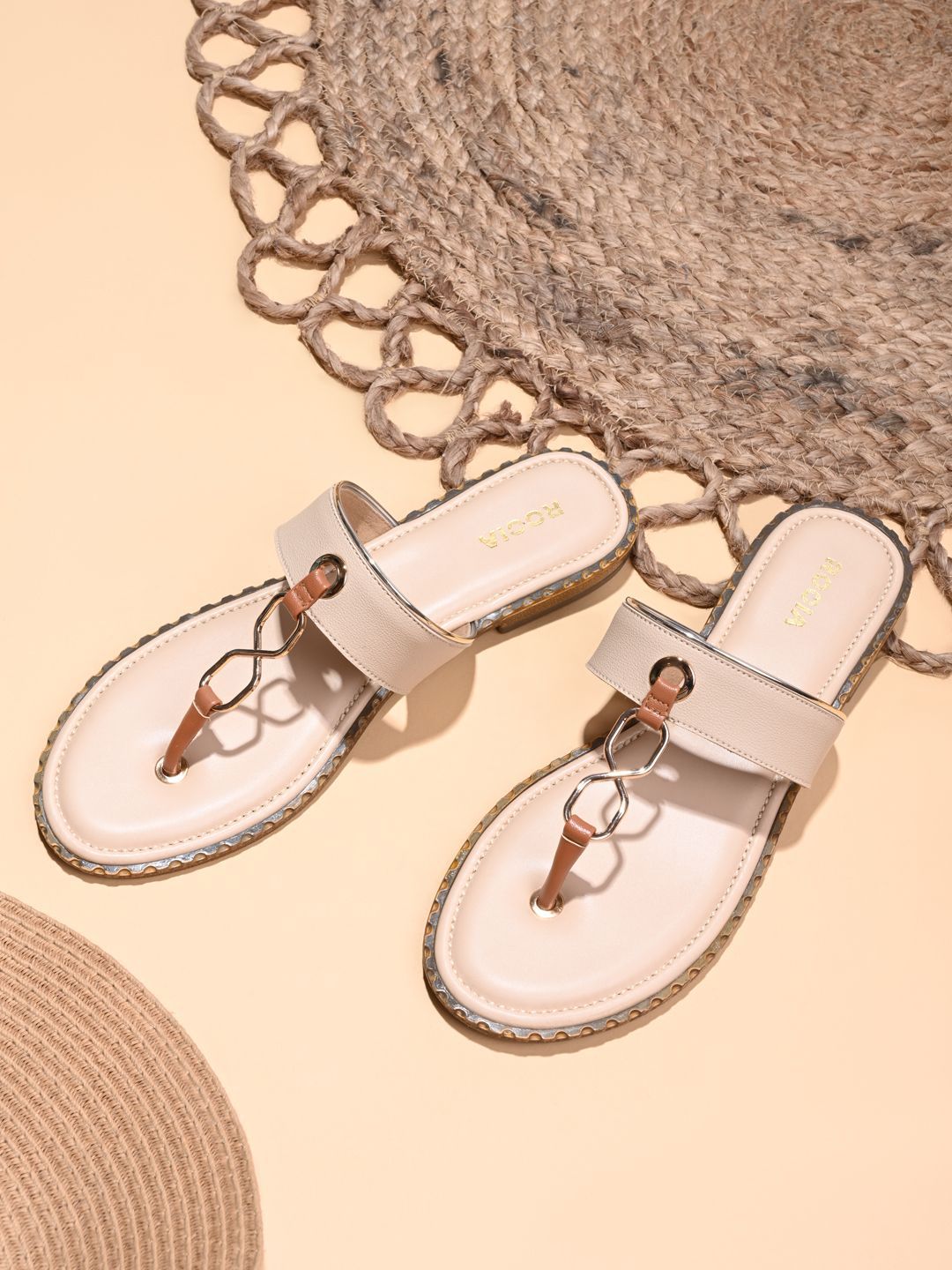 Rocia Women Solid Slip-On Open Toe Flats-picture-31