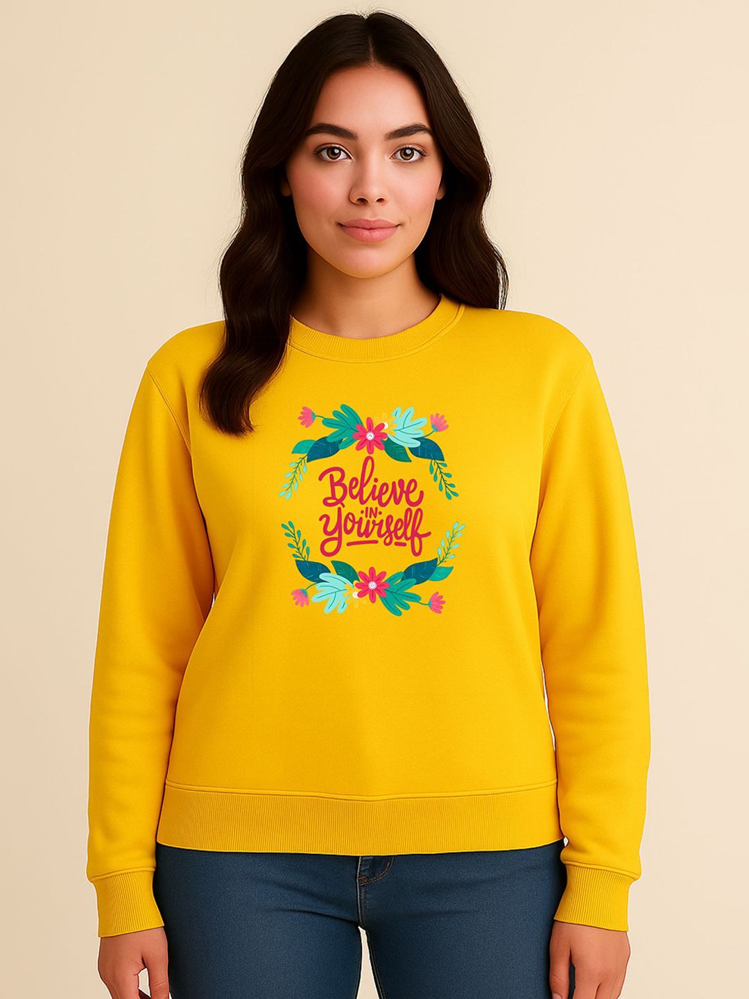 Anikmart Women Printed Round Neck Long Sleeves Pullover Sweatshirt-picture-29