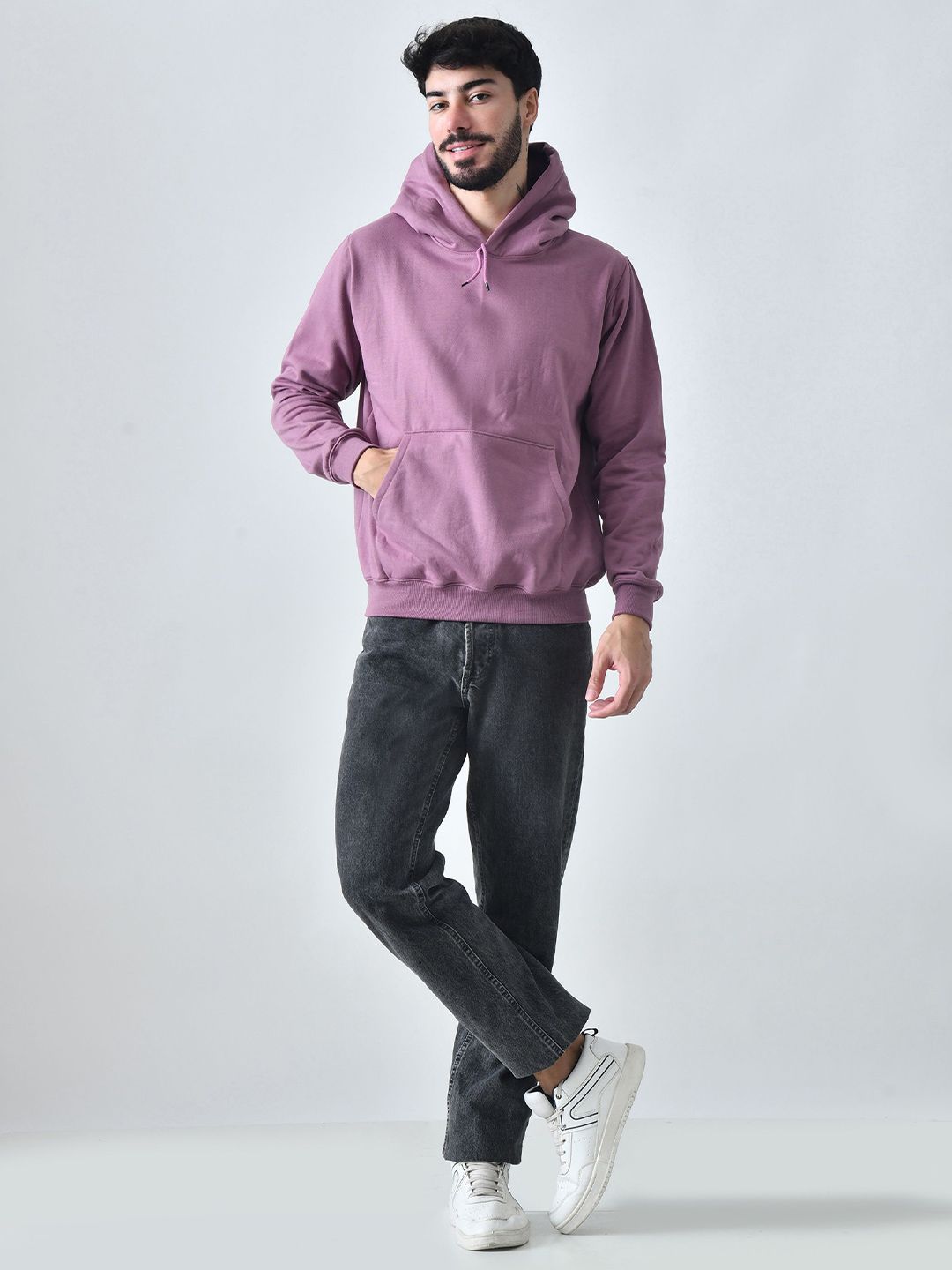 BAESD Men Solid Full Sleeve Hooded Sweatshirt-picture-12