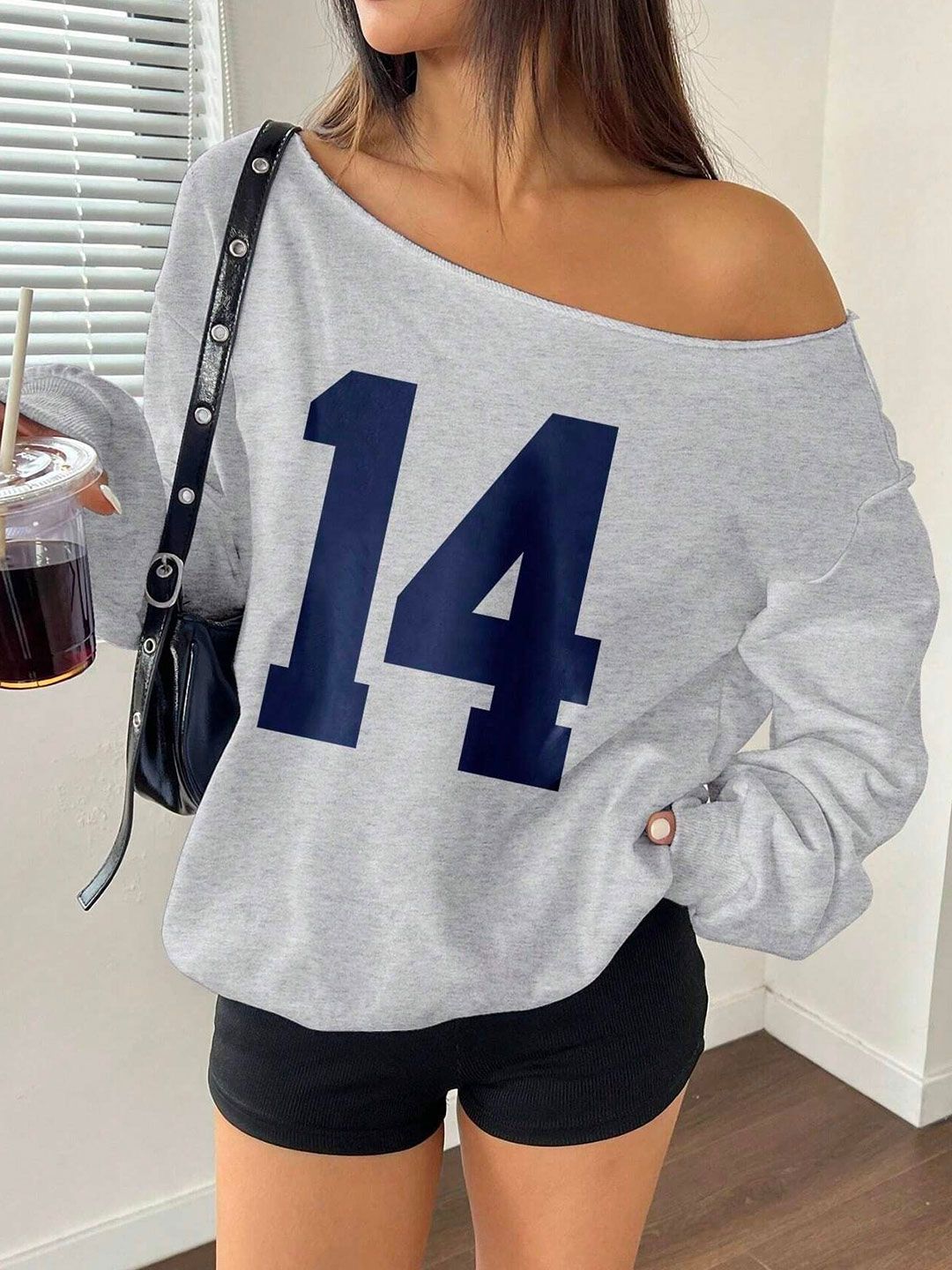 SXV STYLE Women Printed Round Neck Sweatshirt
