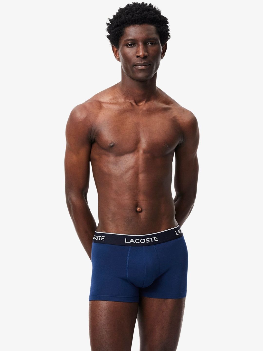 Lacoste Pack Of 3 Men Solid Outer Elastic Trunks-picture-48