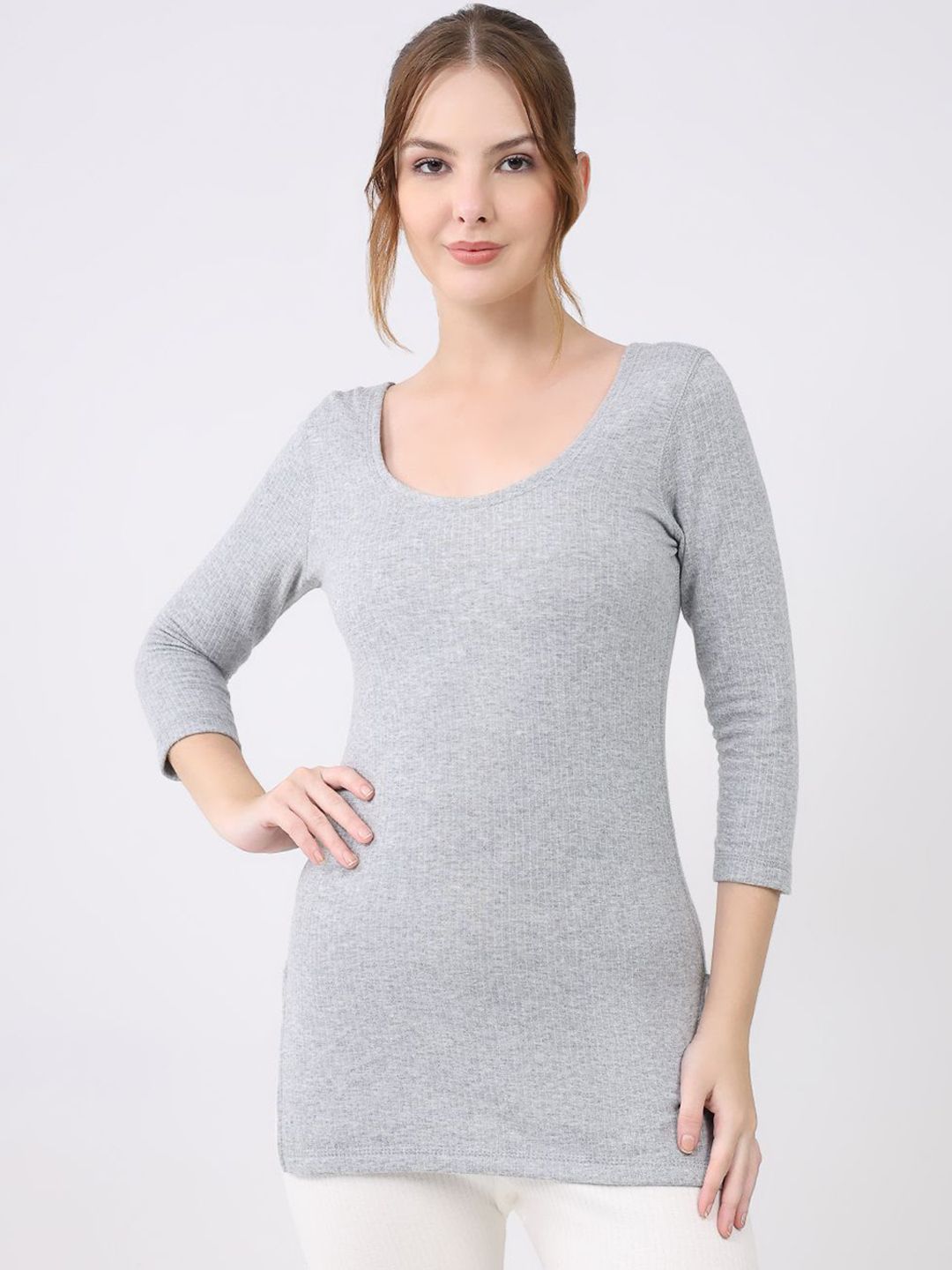 Monte Carlo Women Round Neck Three-Quarter Sleeves Thermal Top-picture-14
