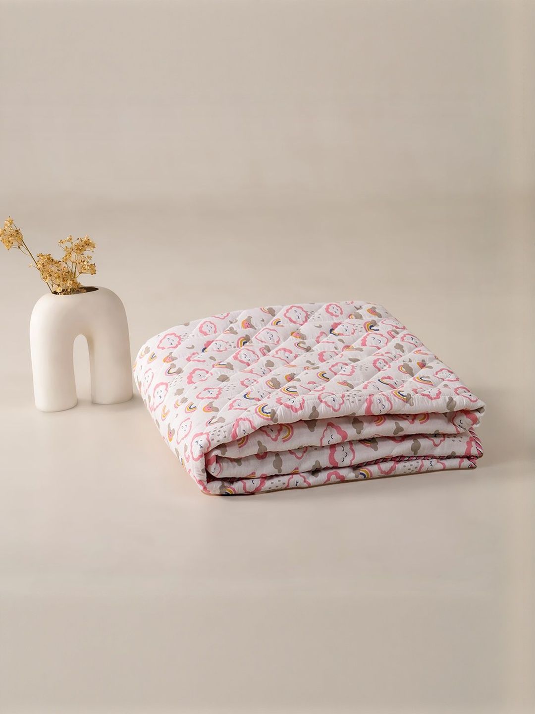 HOMEMONDE Kids Pink Cartoon Characters AC Room Cotton Reversible Blanket-picture-32