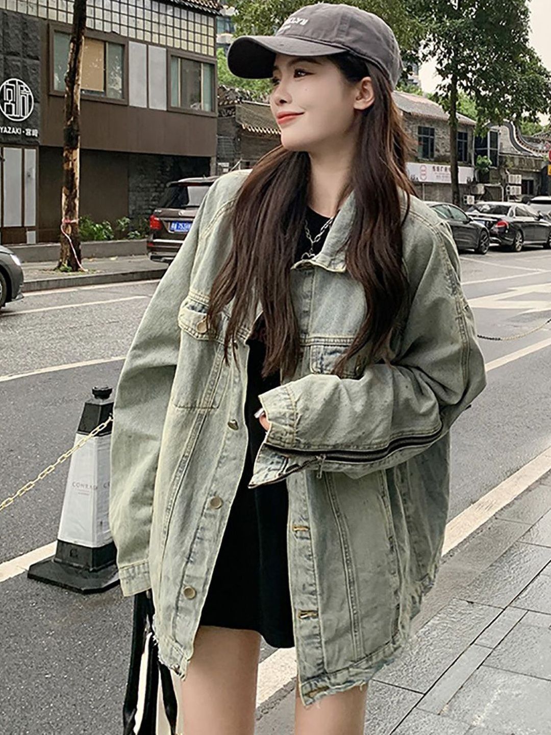 HERE&NOW Women Longline Denim Jacket-picture-23