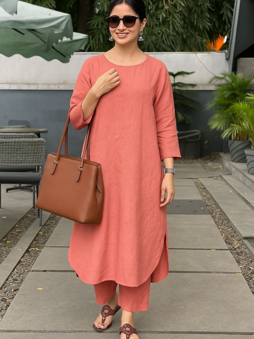 Kesudi Women Regular Pure Cotton Kurta with Trousers
