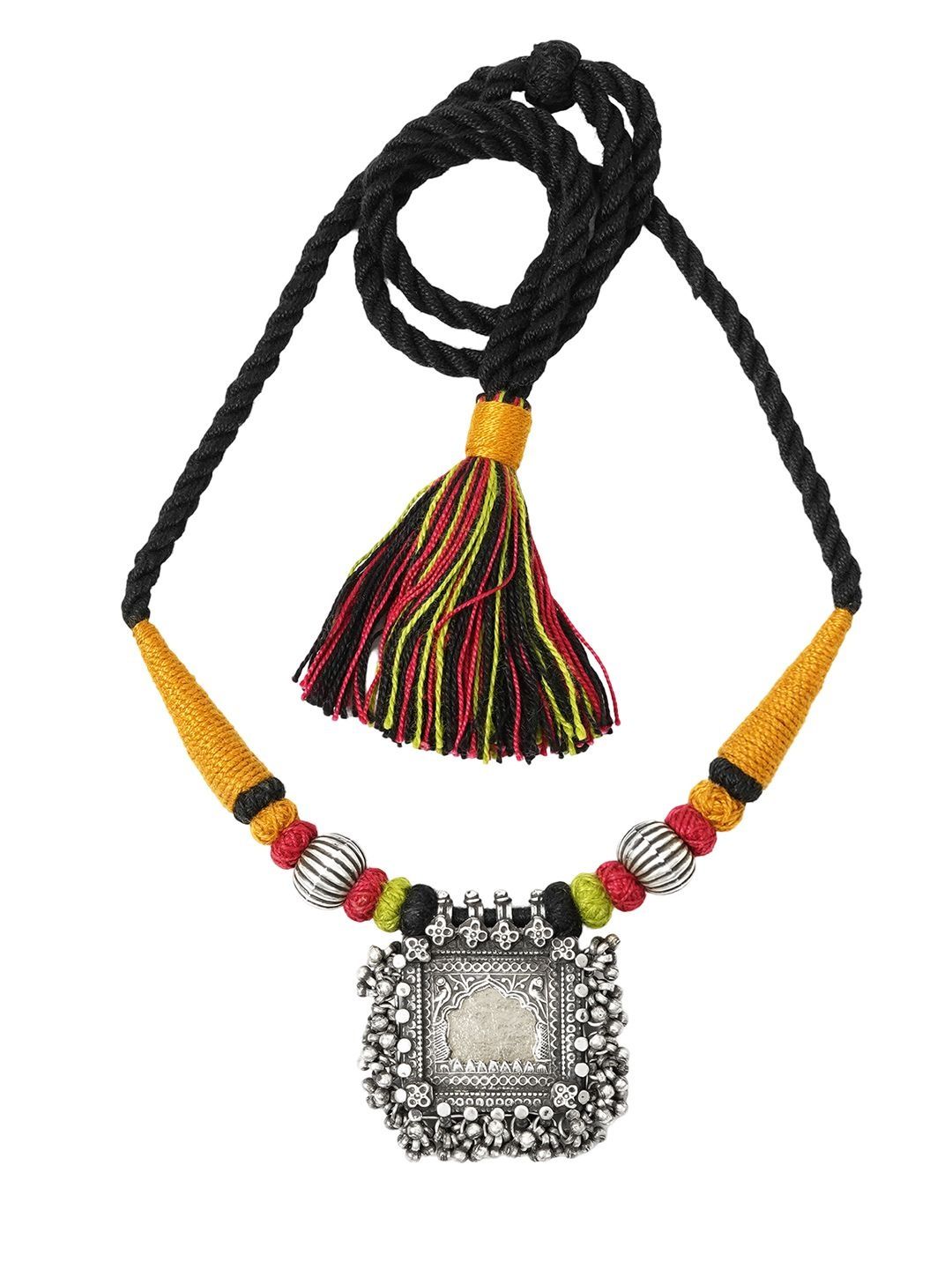 Studio Anivarya Taveez Stamping with Bandhai Threadwork Necklace-picture-52