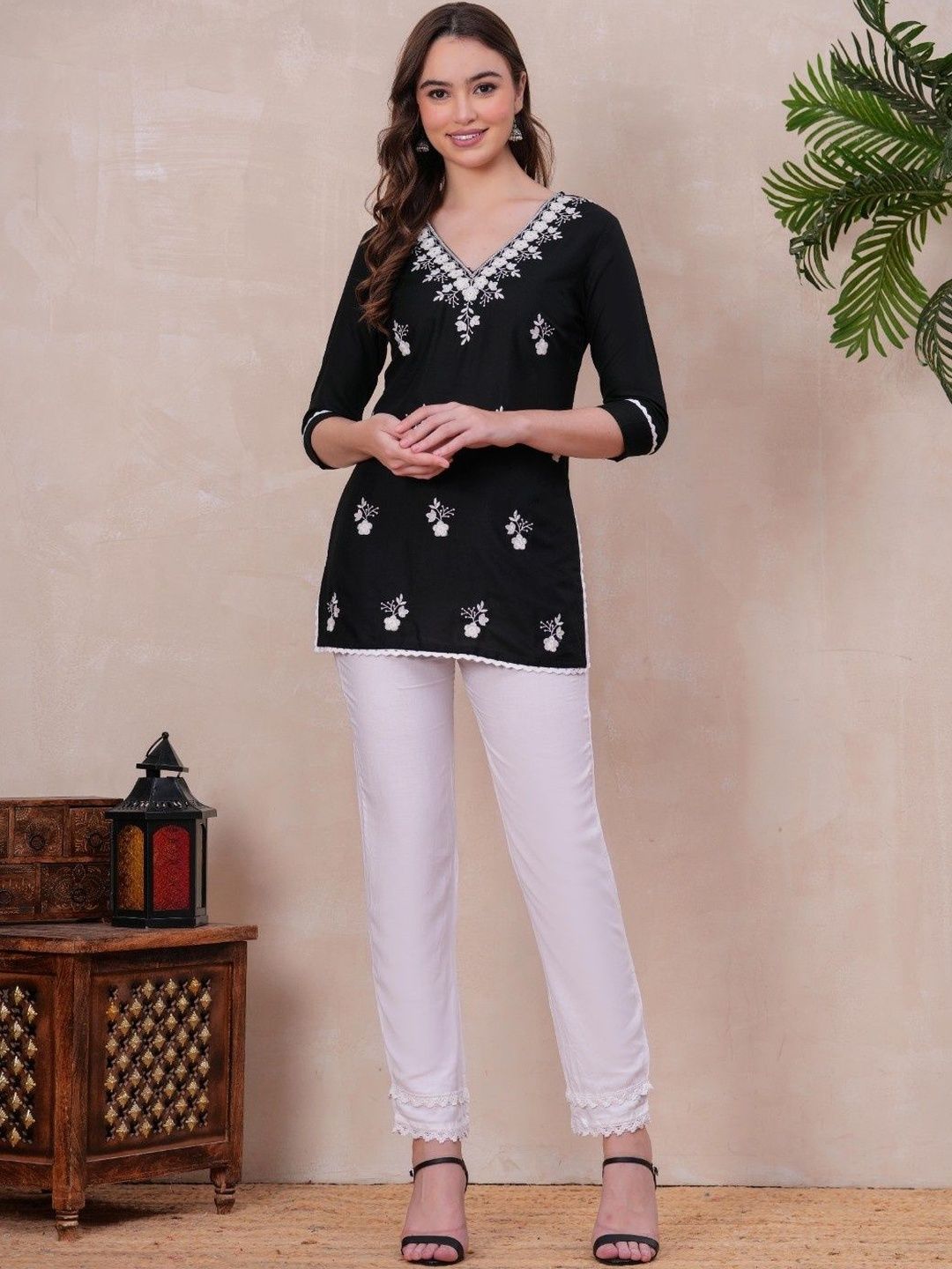 KPF Floral Embroidered Ethnic Cotton Lace Top-image-28