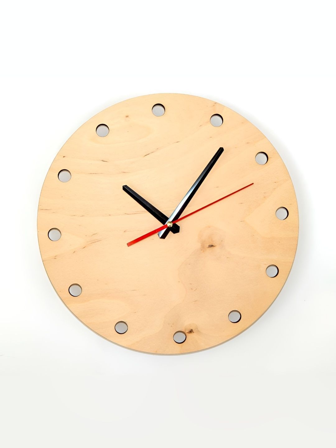 QEZNEF Beige Solid Geometric Traditional Wall Clock-picture-26