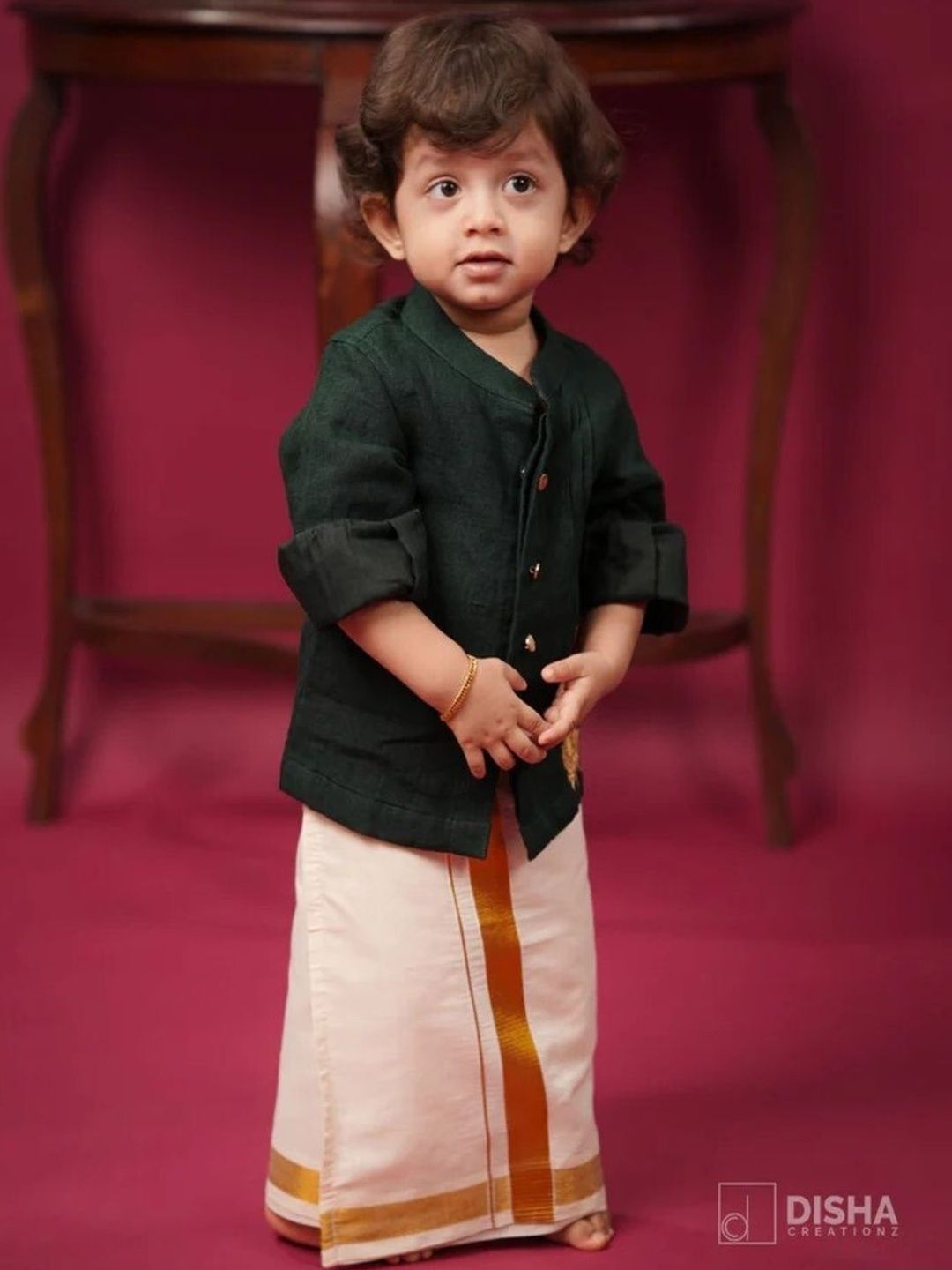 DISHA CREATIONZ Boys Self Design Kurta With Dhoti Pants-picture-55