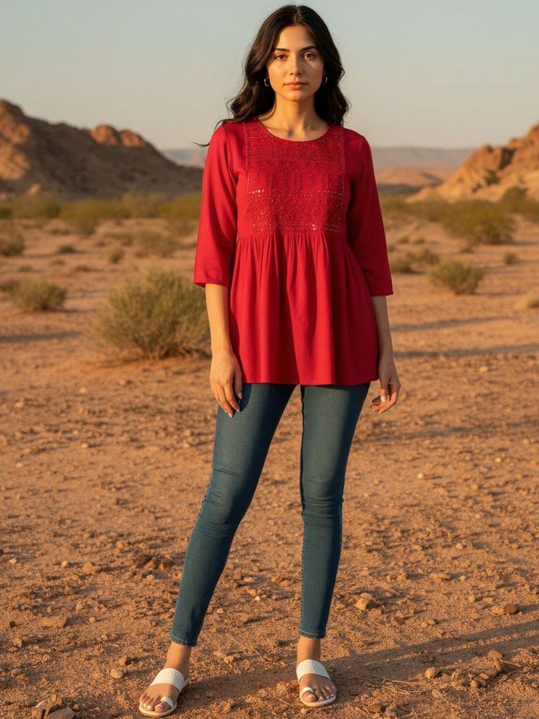 Rangita Women Ethnic Motifs Embroidered Sequinned Sequinned Kurti-picture-24