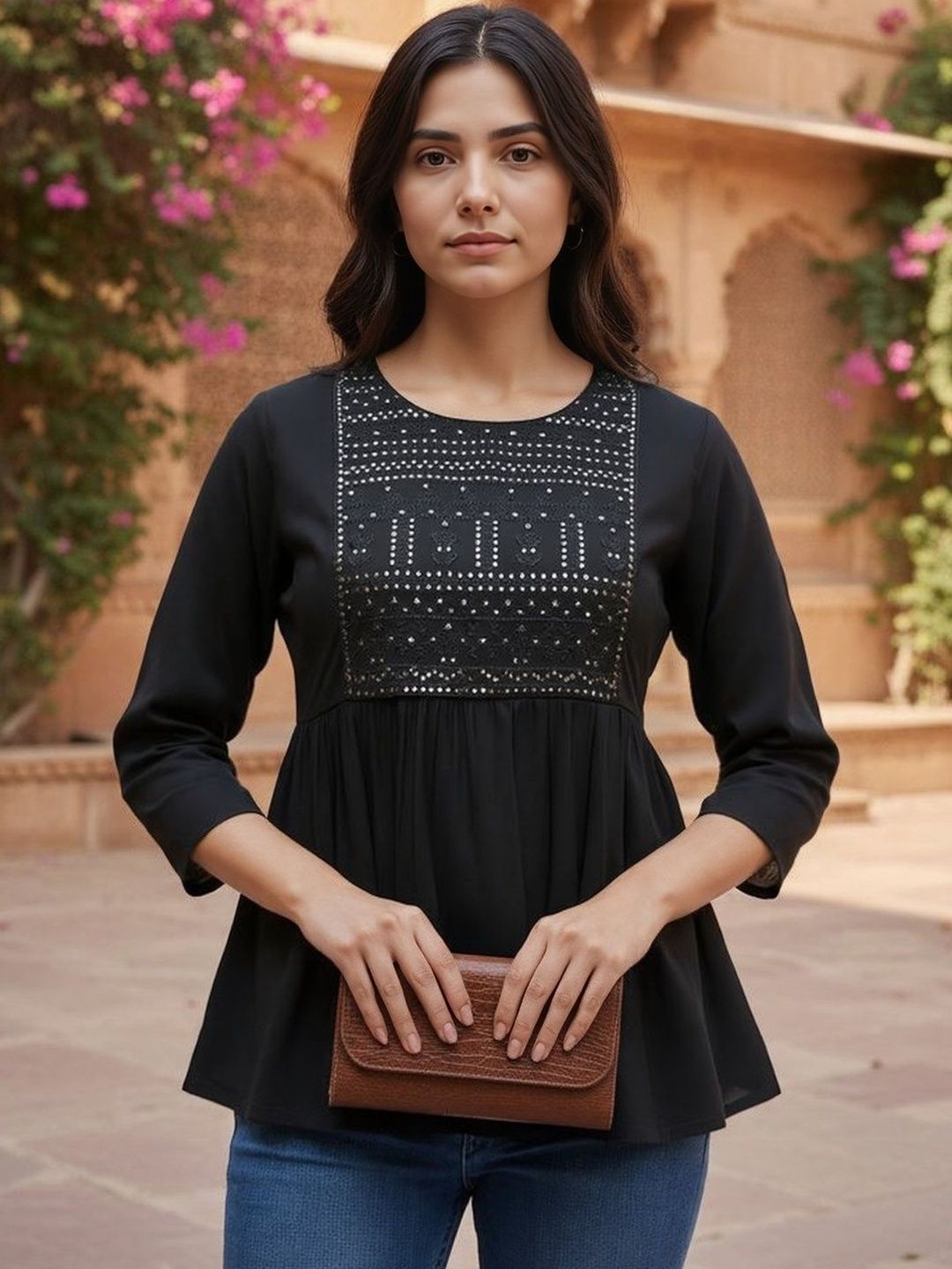 Rangita Women Ethnic Motifs Embroidered Sequinned Sequinned Kurti-picture-27