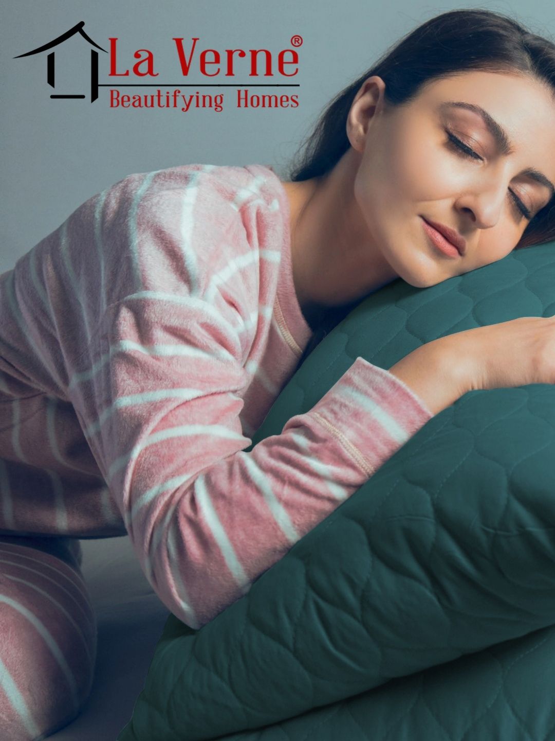 LA VERNE Teal 2 Pieces Fibre Filled Polycotton Lightweight Sleep Pillow-picture-35