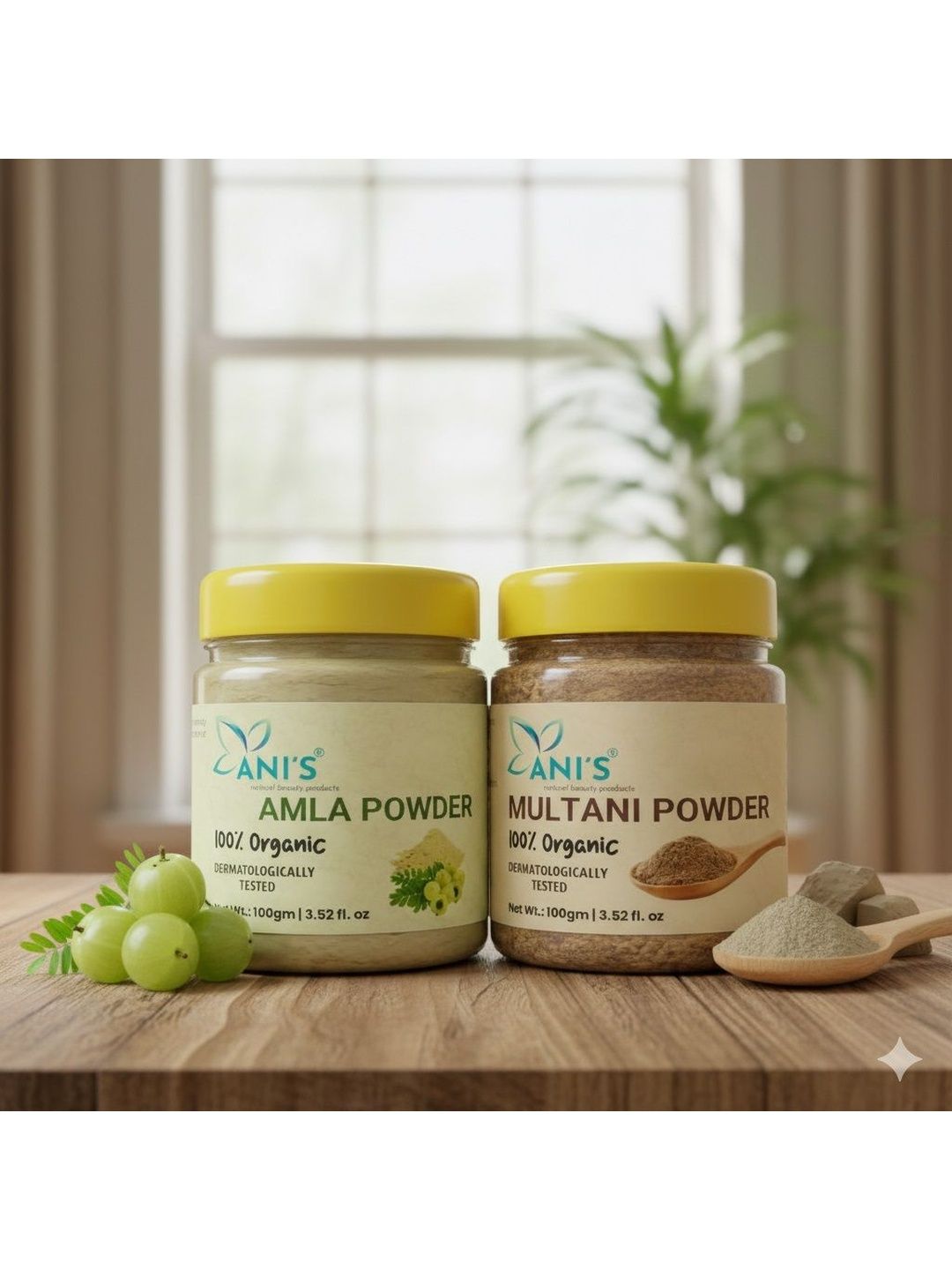 ANI'S Set Of 2 Organic Multani Mitti & Amla Powder For Face And Hair - 100 g Each-picture-21