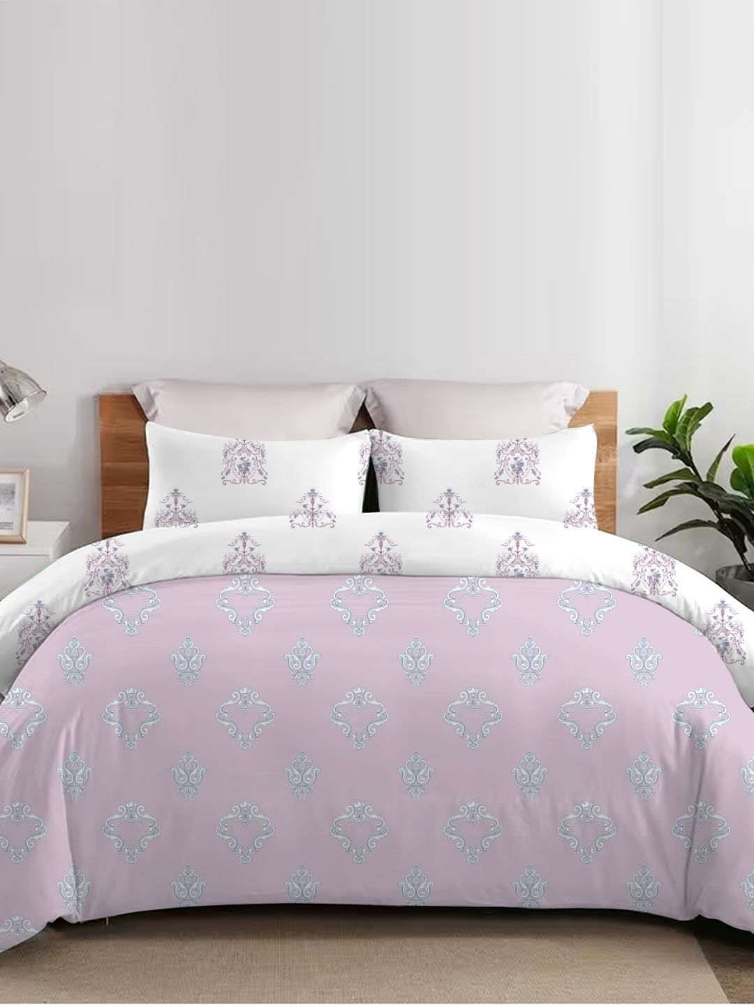 Sleeping Owls- because your sleep matters Lavender & White Ethnic Motifs 150 GSM Comforter-picture-31