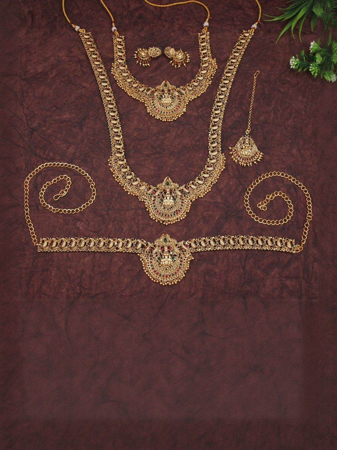 SGA FASHION Women Gold-Plated Stone-Studded Jewellery Set-picture-56